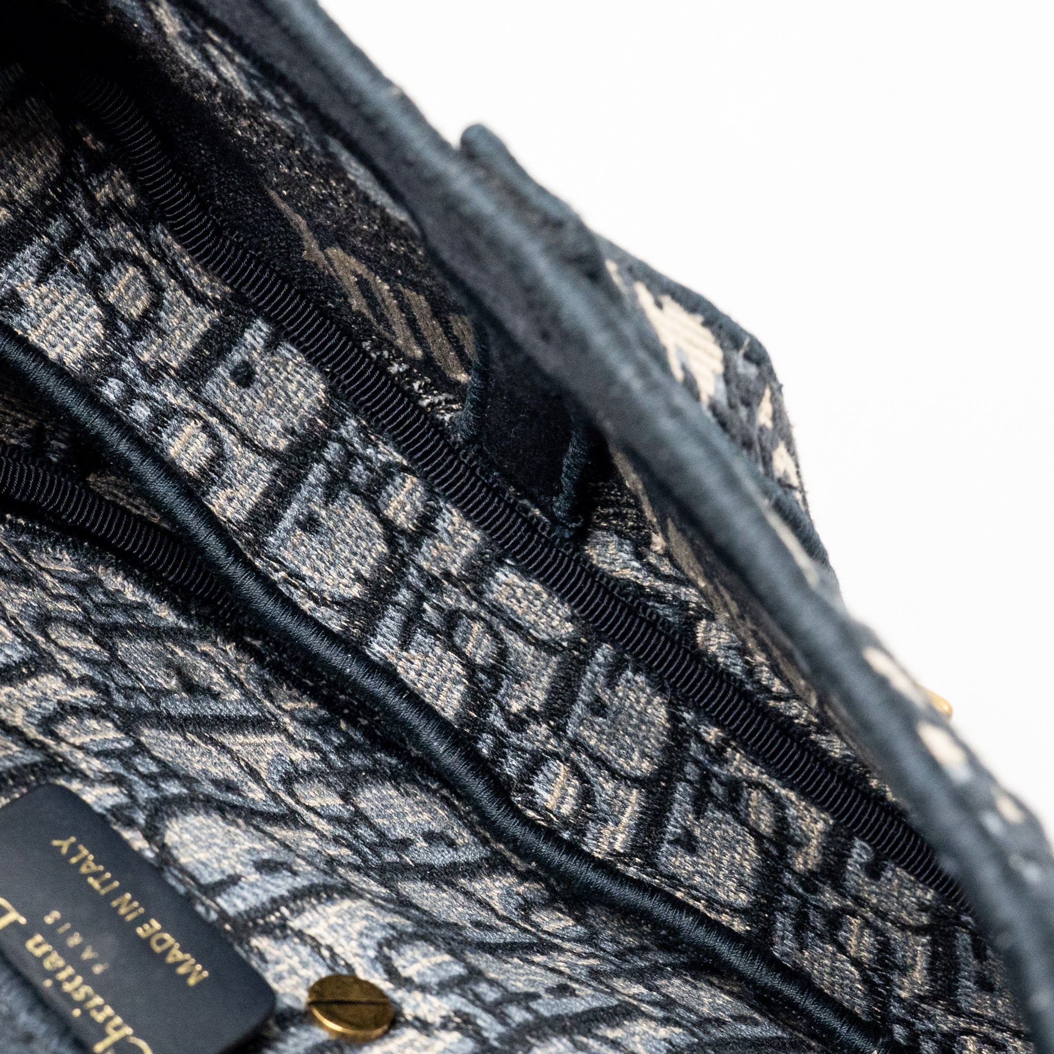 DIOR MEDIUM SADDLE BAG OBLIQUE EMBROIDERY CANVAS BLUE GHW