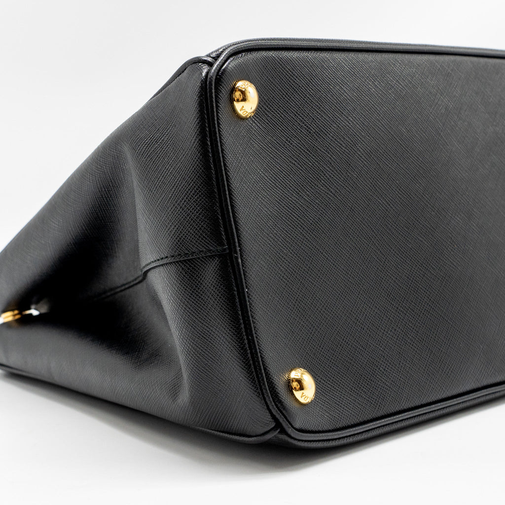 PRADA LARGE SAFFIANO TOTE BAG LEATHER BLACK GHW
