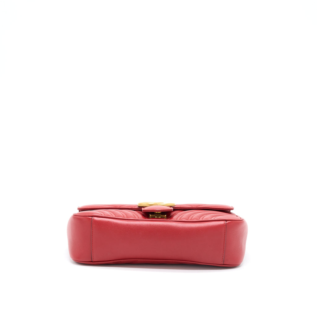 GUCCI SMALL GG MARMONT BAG RED GHW