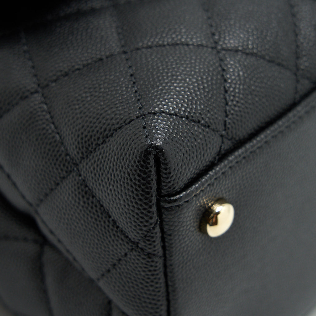 CHANEL MEDIUM COCO HANDLE CAVIAR BLACK LGHW