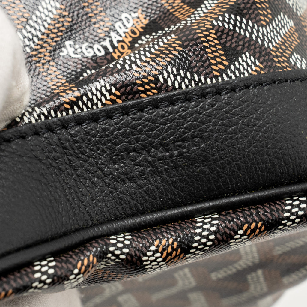 GOYARD PETIT FLOT BUCKET BAG GOYARDLINE CANVAS BLACK SHW