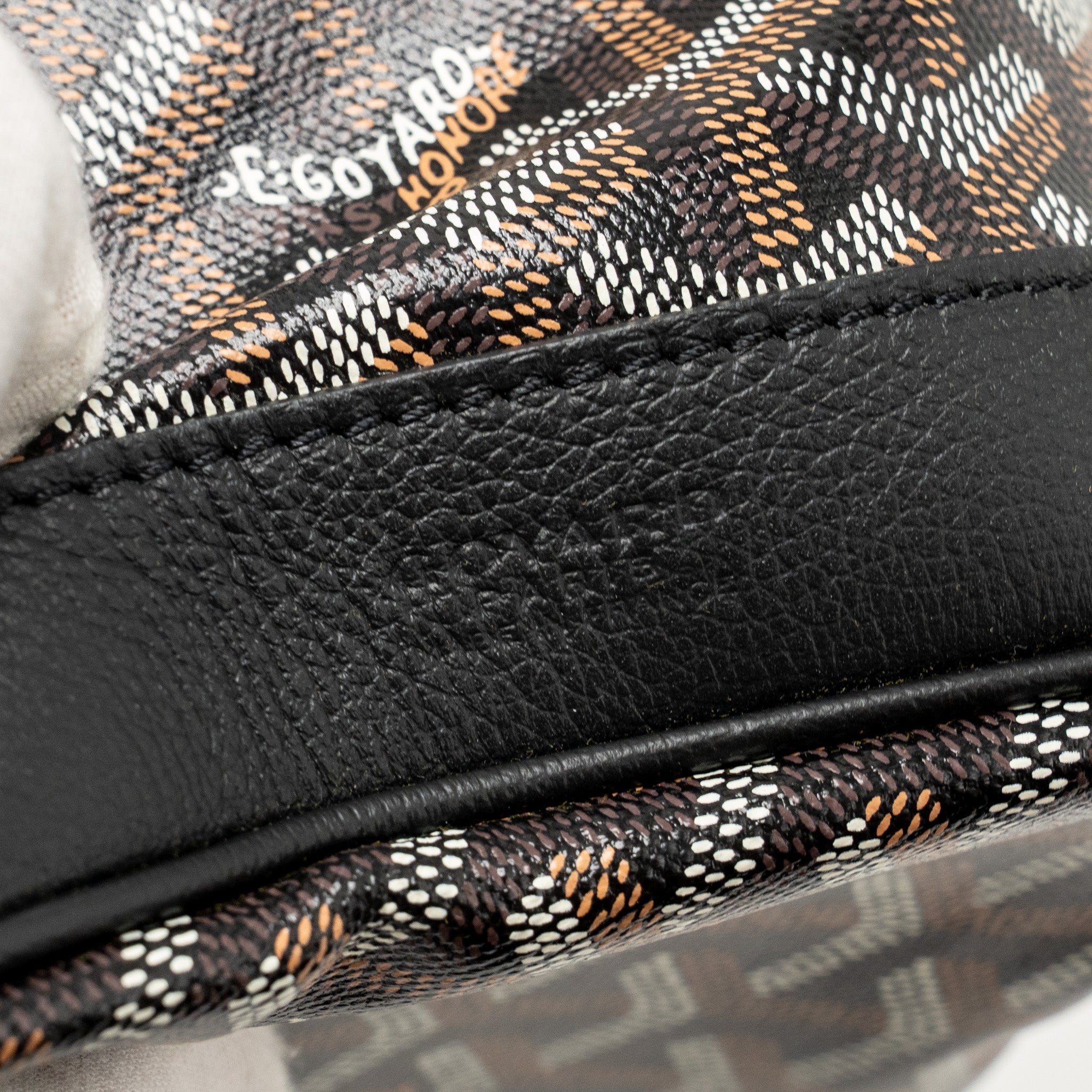 GOYARD PETIT FLOT BUCKET BAG GOYARDLINE CANVAS BLACK SHW