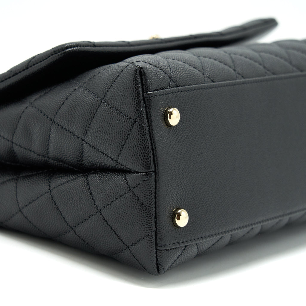 CHANEL MEDIUM COCO HANDLE CAVIAR BLACK LGHW