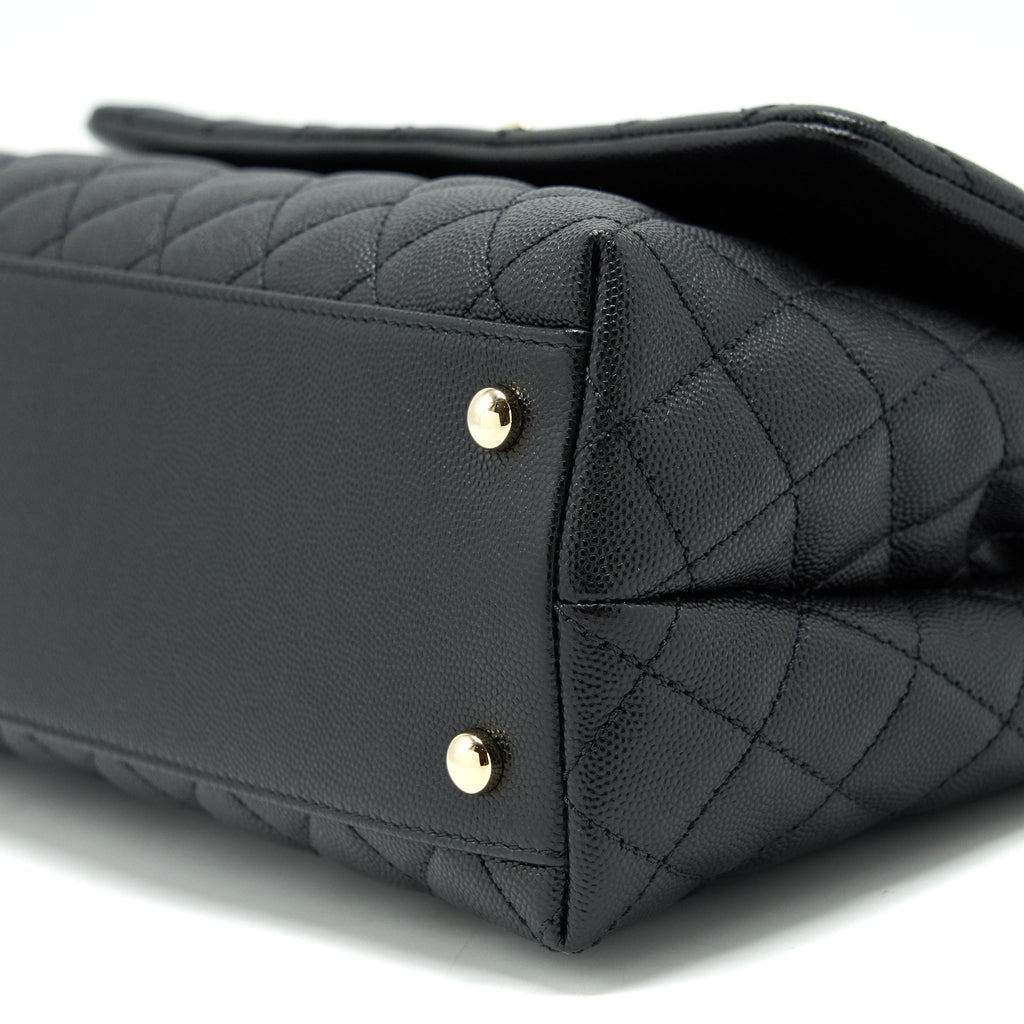 CHANEL MEDIUM COCO HANDLE CAVIAR BLACK LGHW