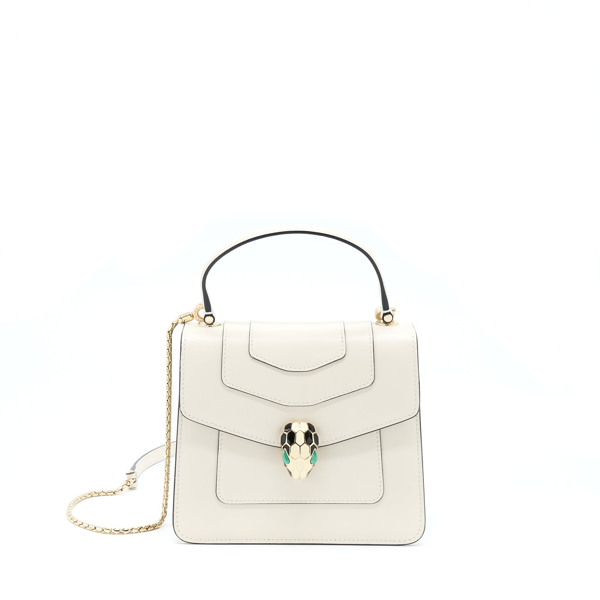 BVLGARI TOP HANDLE SERPENTI BAG WHITE