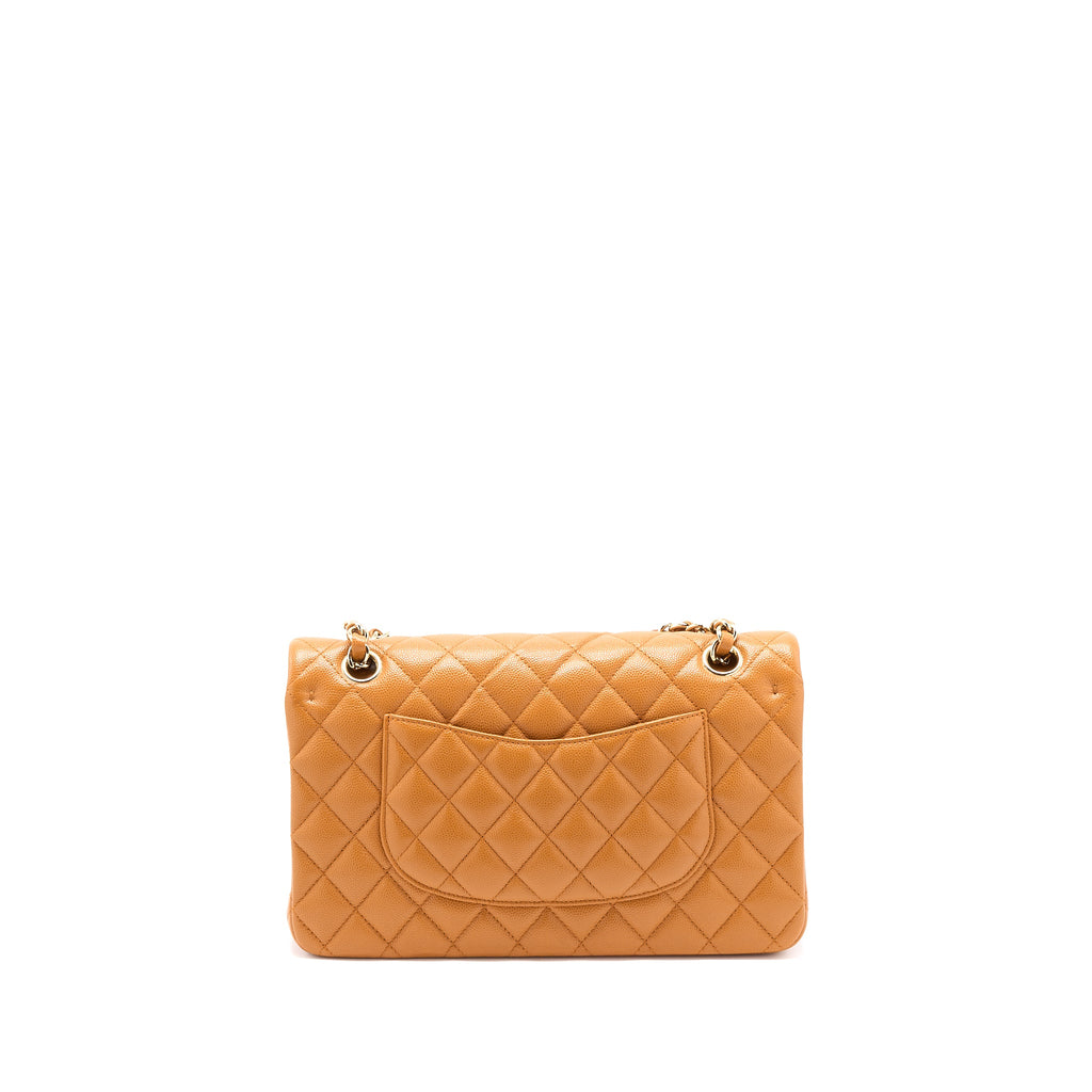 CHANEL MEDIUM CLASSIC DOUBLE FLAP BAG CAVIAR CARAMEL LGHW (MICROCHIP)