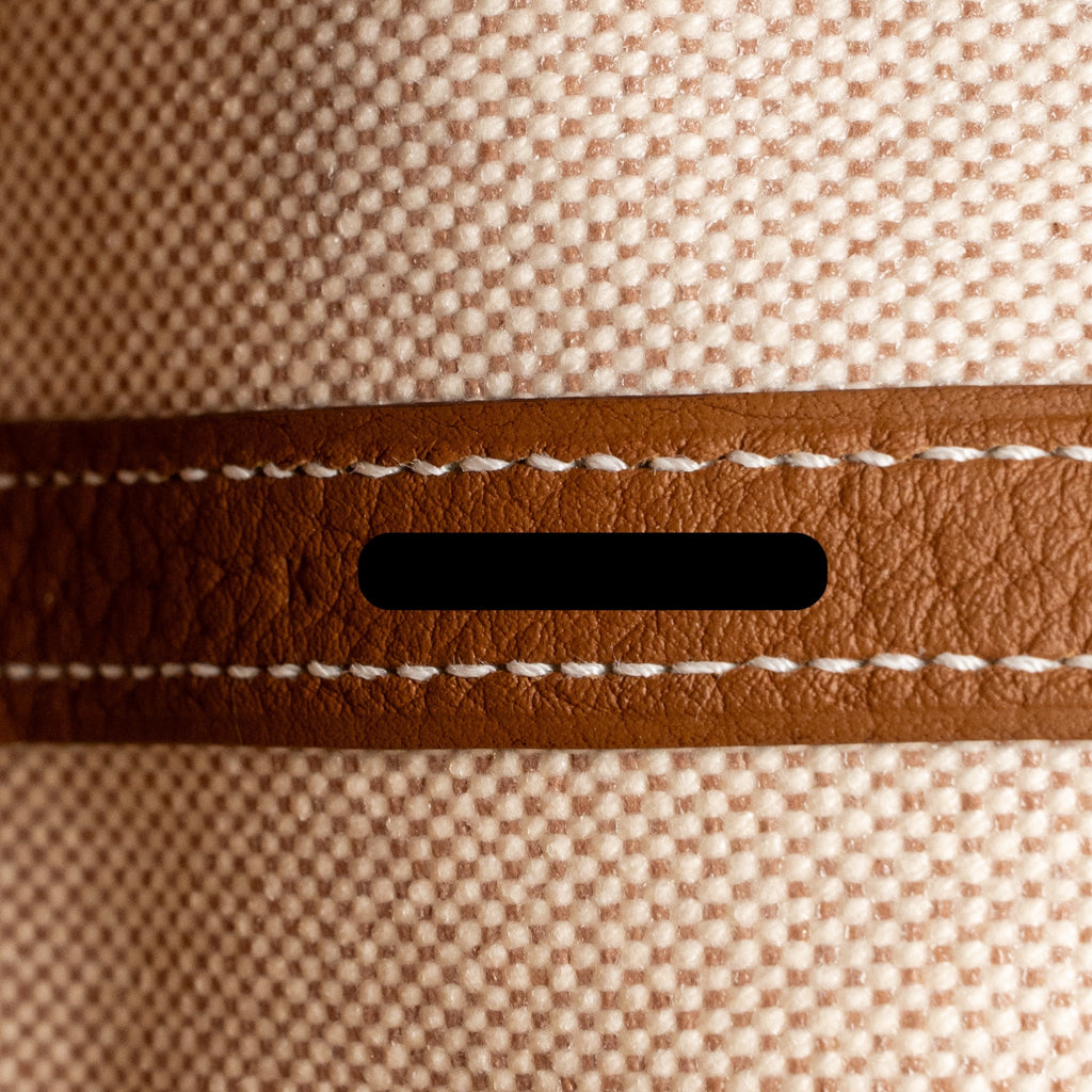 HERMES NEO GARDEN PARTY 23 CANVAS/NEGONDA ECRU-BEIGE/GOLD SHW