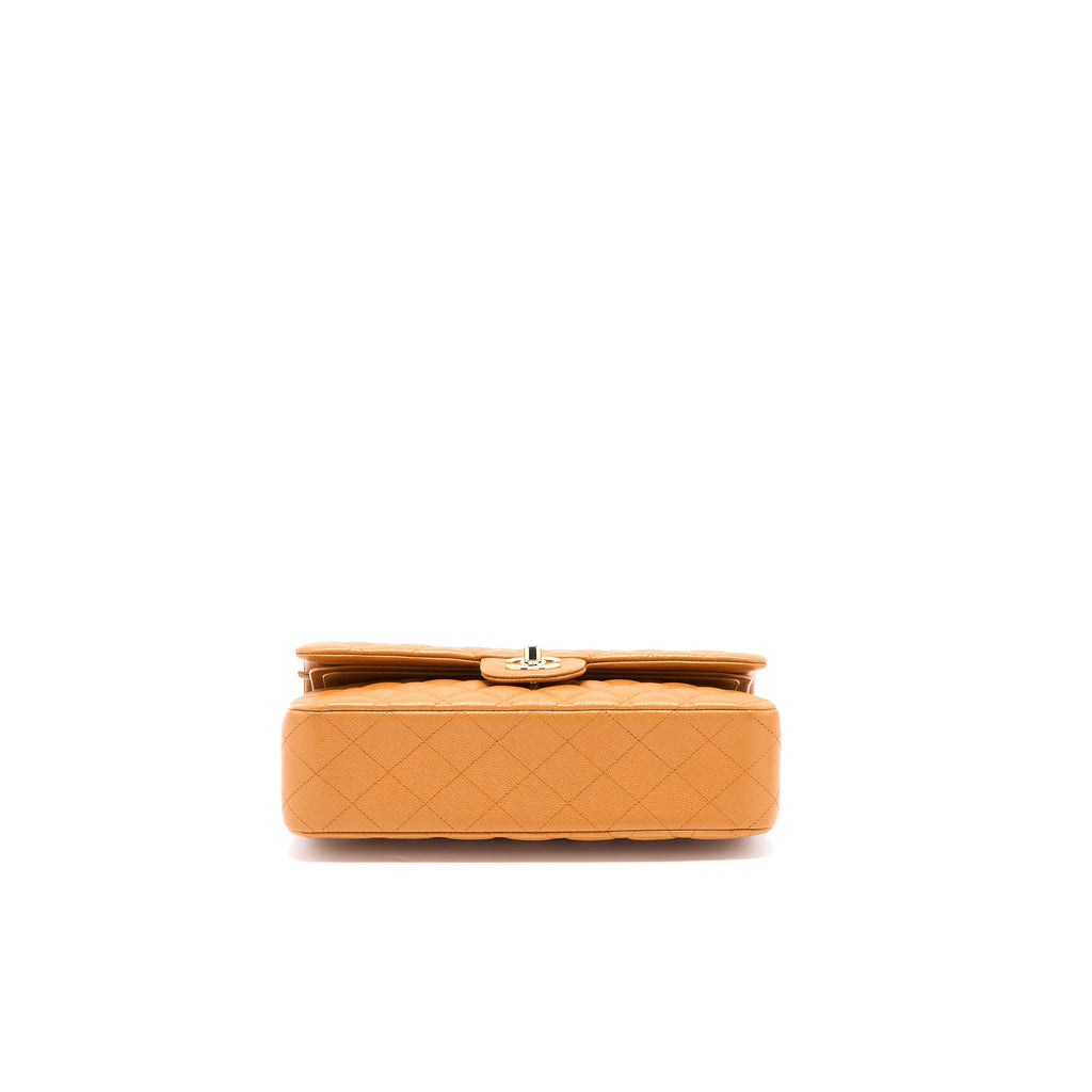 CHANEL MEDIUM CLASSIC DOUBLE FLAP BAG CAVIAR CARAMEL LGHW (MICROCHIP)