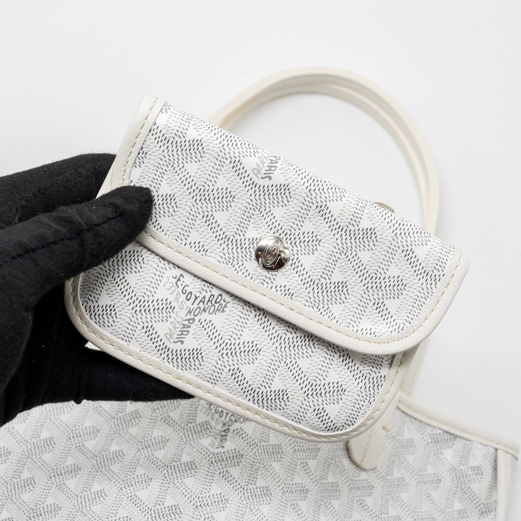 GOYARD MINI ANJOU TOTE BAG GOYARDINE CANVAS WHITE SHW