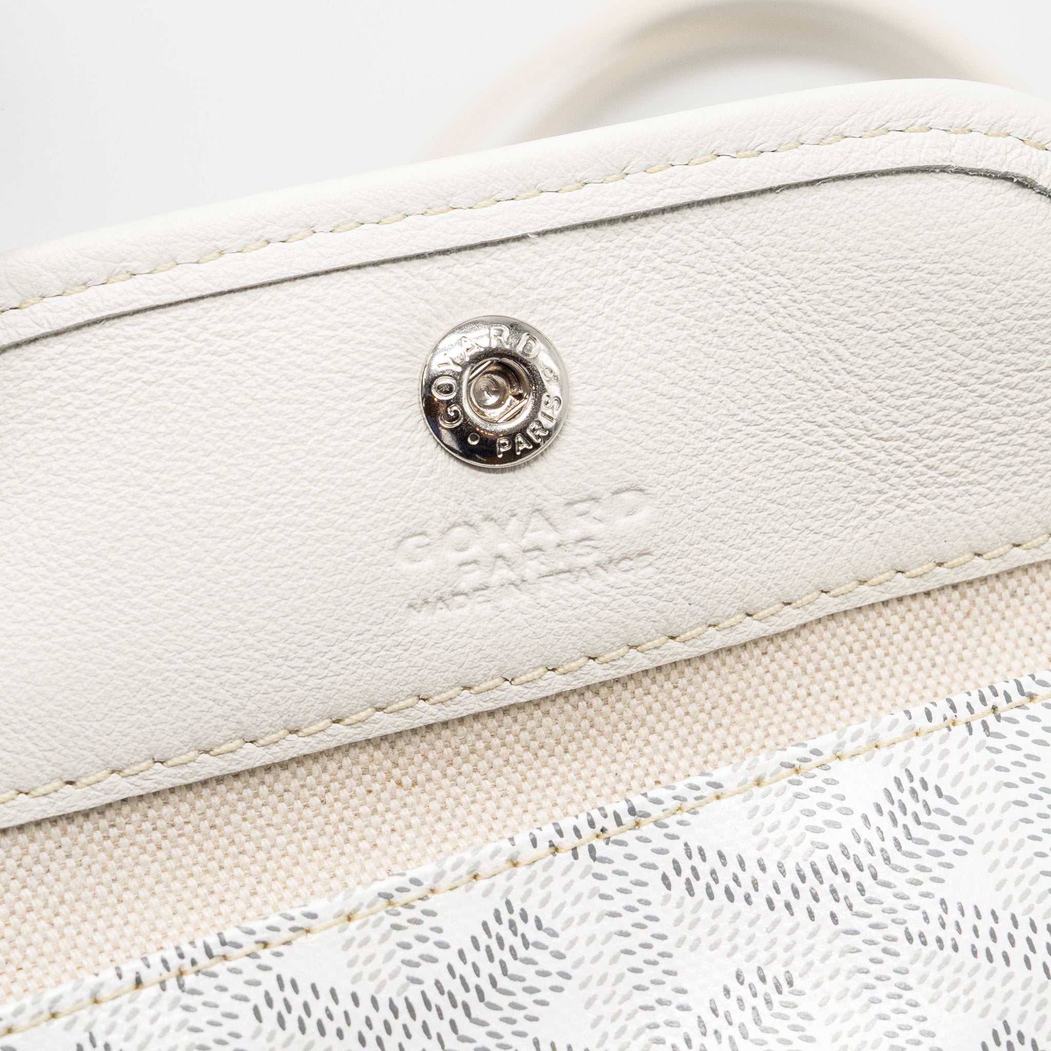 GOYARD MINI ANJOU TOTE BAG GOYARDINE CANVAS WHITE SHW