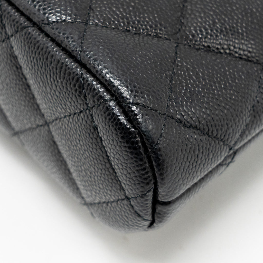 CHANEL CLASSIC CC CLUTCH WITH CHAIN CAVIAR BLACK LGHW (MICROCHIP)