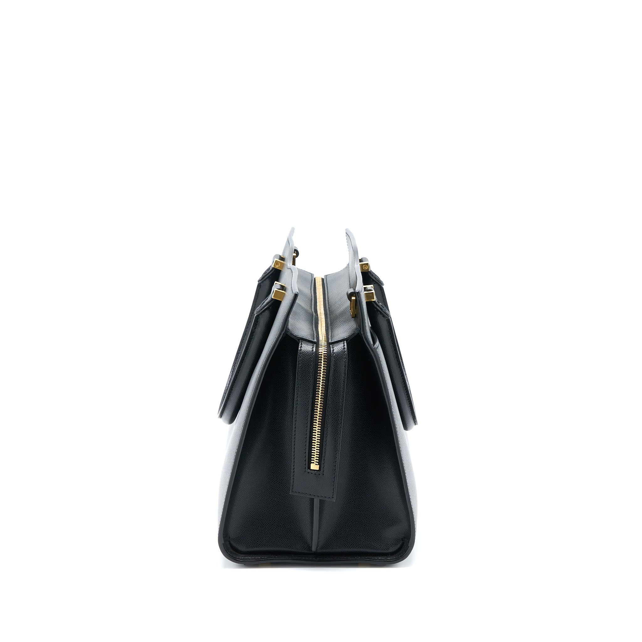 SAINT LAURENT/YSL MEDIUM UPTOWN TOTE BAG CALFSKIN BLACK GHW