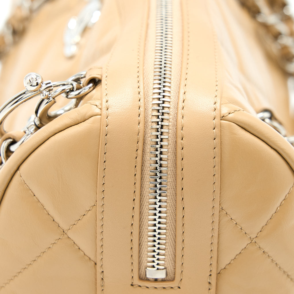 CHANEL BOWLING BAG AGED CALFSKIN BEIGE SHW