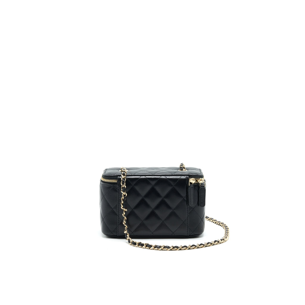 CHANEL SMALL LONG VANITY LAMBSKIN BLACK