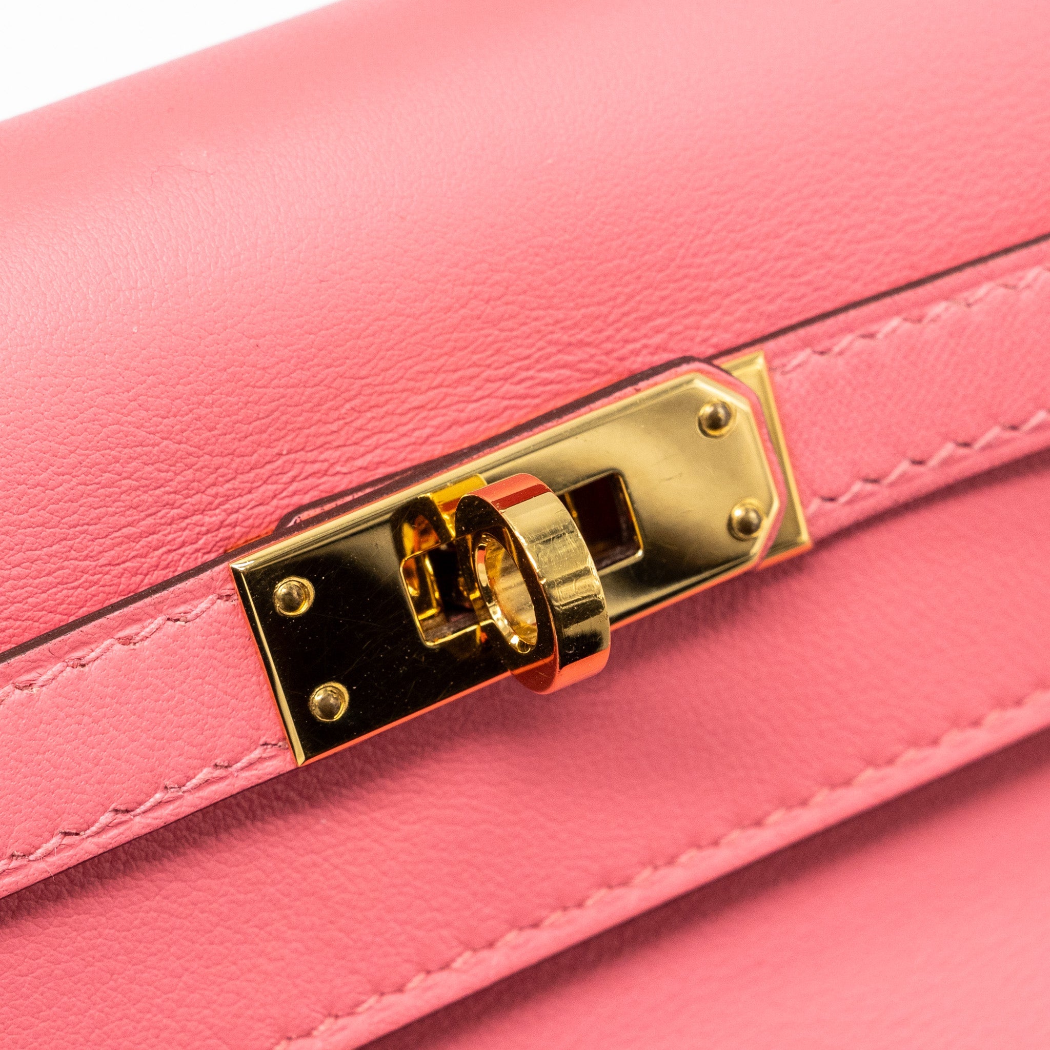 HERMES KELLY POCHETTE SWIFT ROSE AZALEE GHW