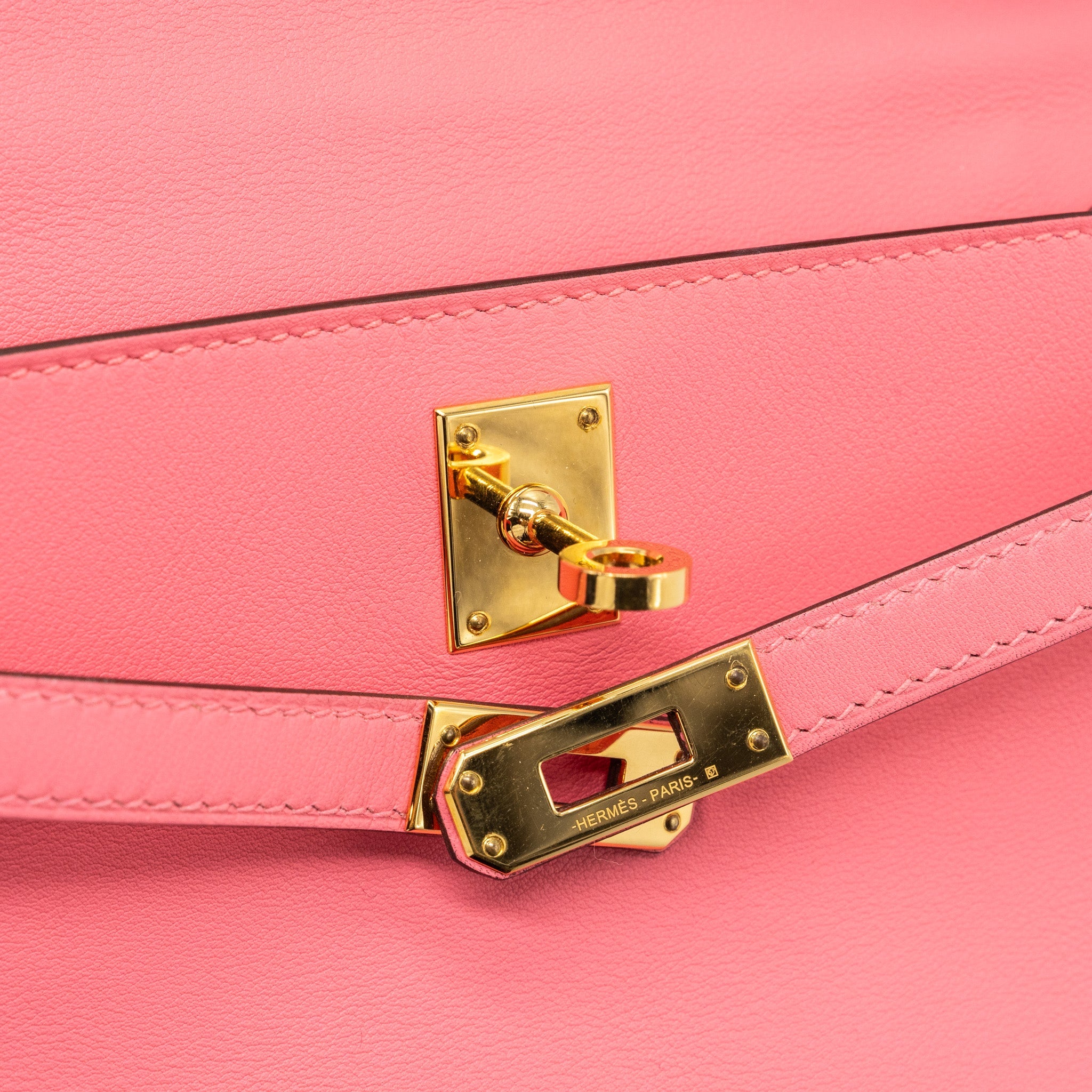 HERMES KELLY POCHETTE SWIFT ROSE AZALEE GHW