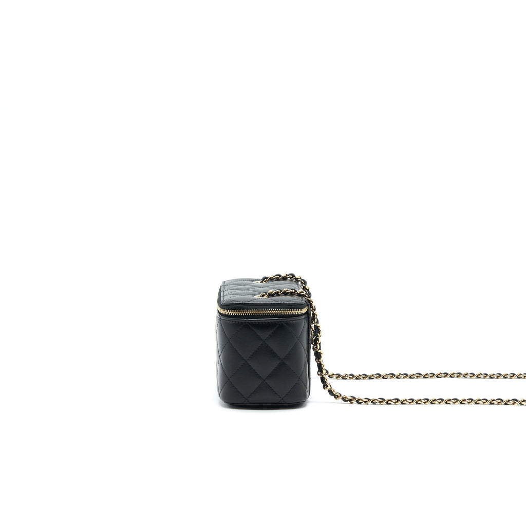 CHANEL SMALL LONG VANITY LAMBSKIN BLACK