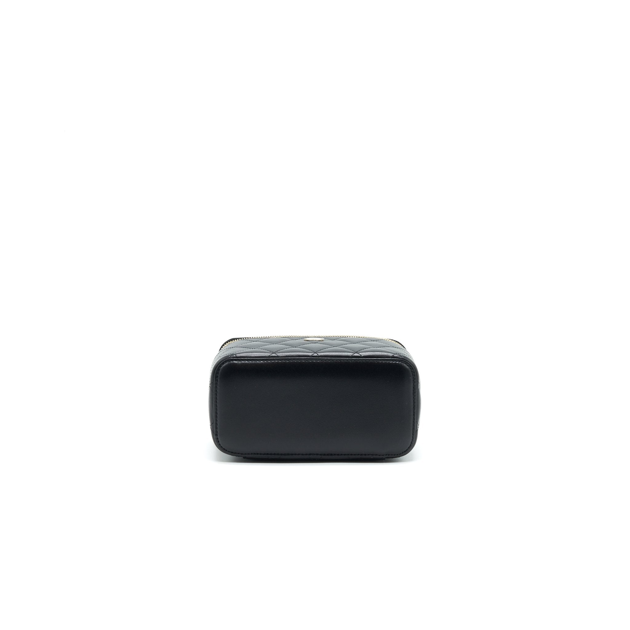 CHANEL LONG VANITY WITH CHAIN LAMBSKIN BLACK LGHW