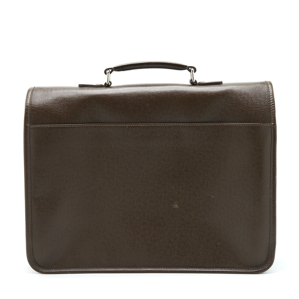 LOUIS VUITTON MEN’S LARGE BRIEFCASE WITH SHOULDER STRAP DARK BROWN SHW