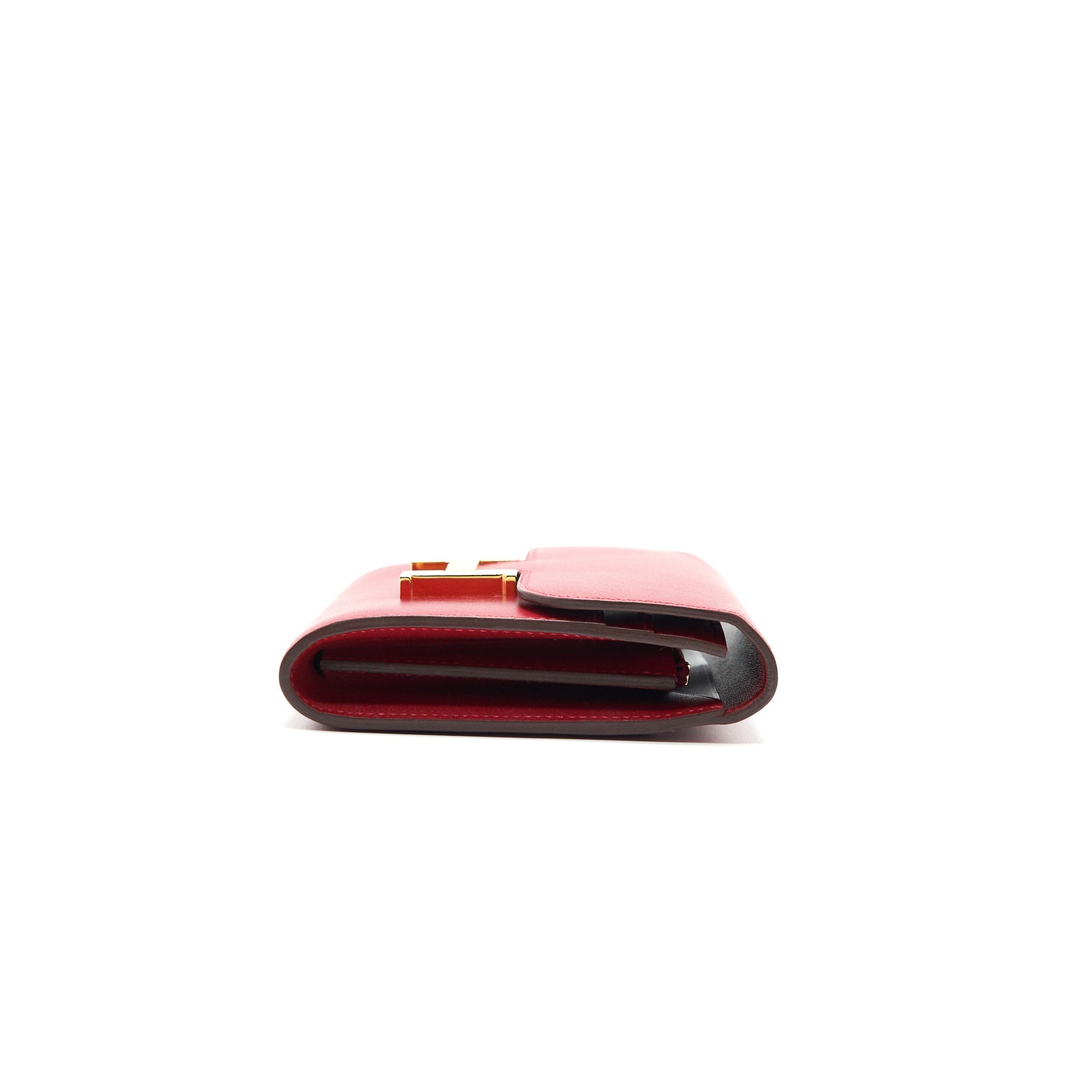 HERMES MINI CONSTANCE WALLET RED WITH GHW
