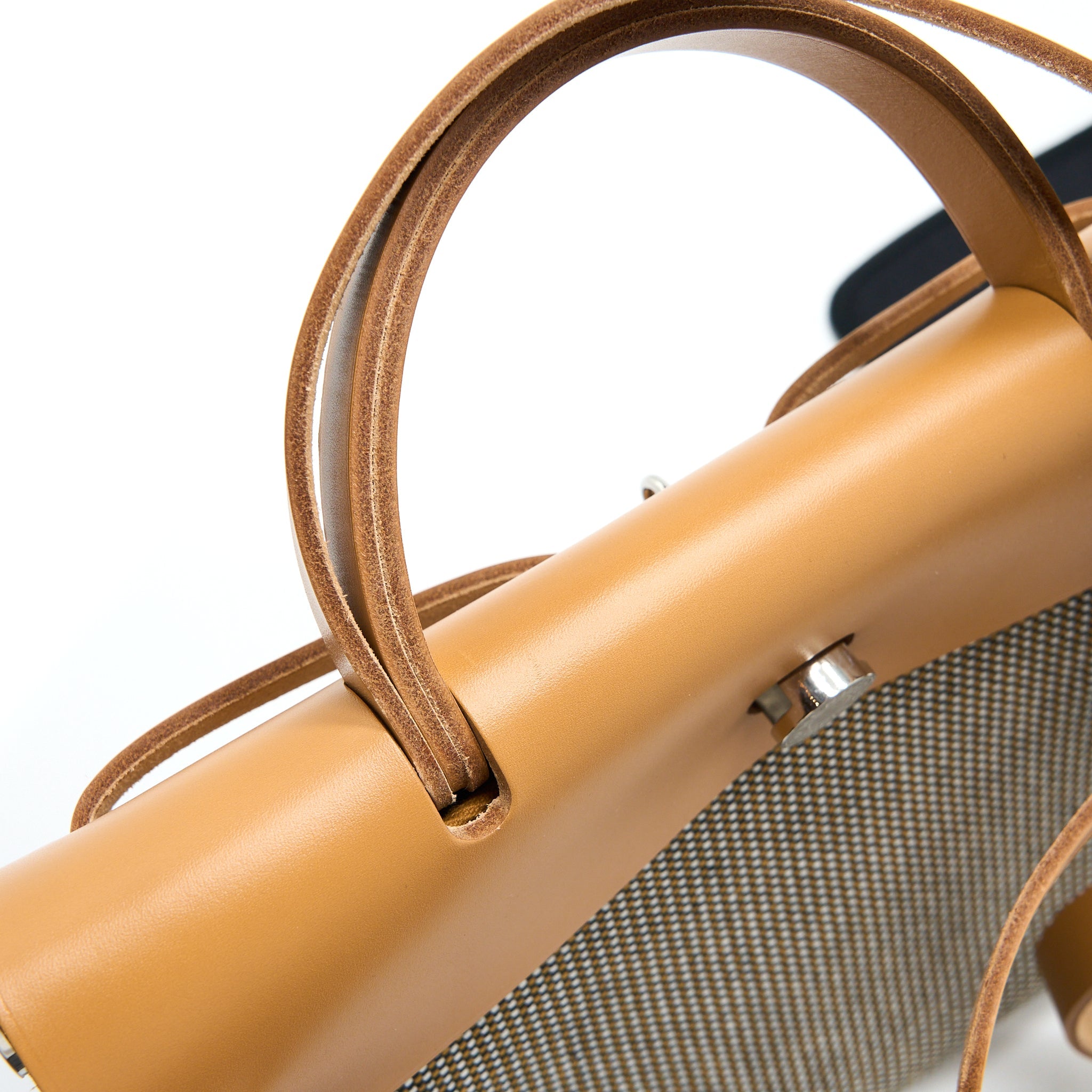 HERMES HERBAG 31 HUNTER/CANVAS NOIR-BLANC-DESERT/NAT SABLE SHW
