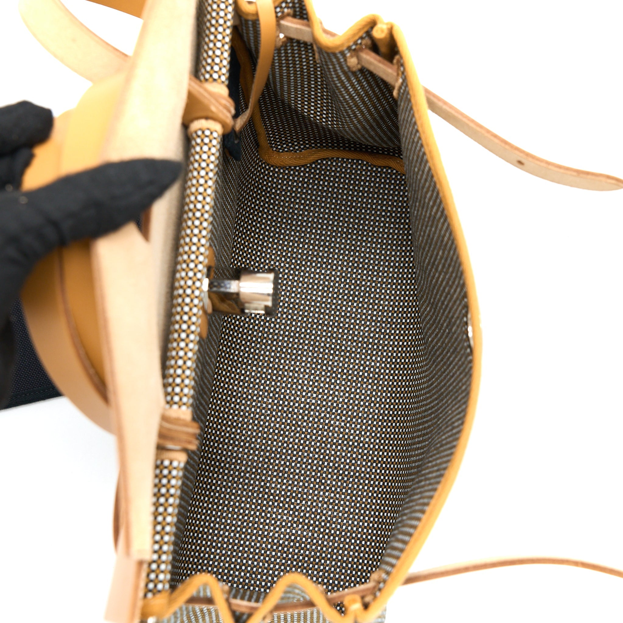 HERMES HERBAG 31 HUNTER/CANVAS NOIR-BLANC-DESERT/NAT SABLE SHW