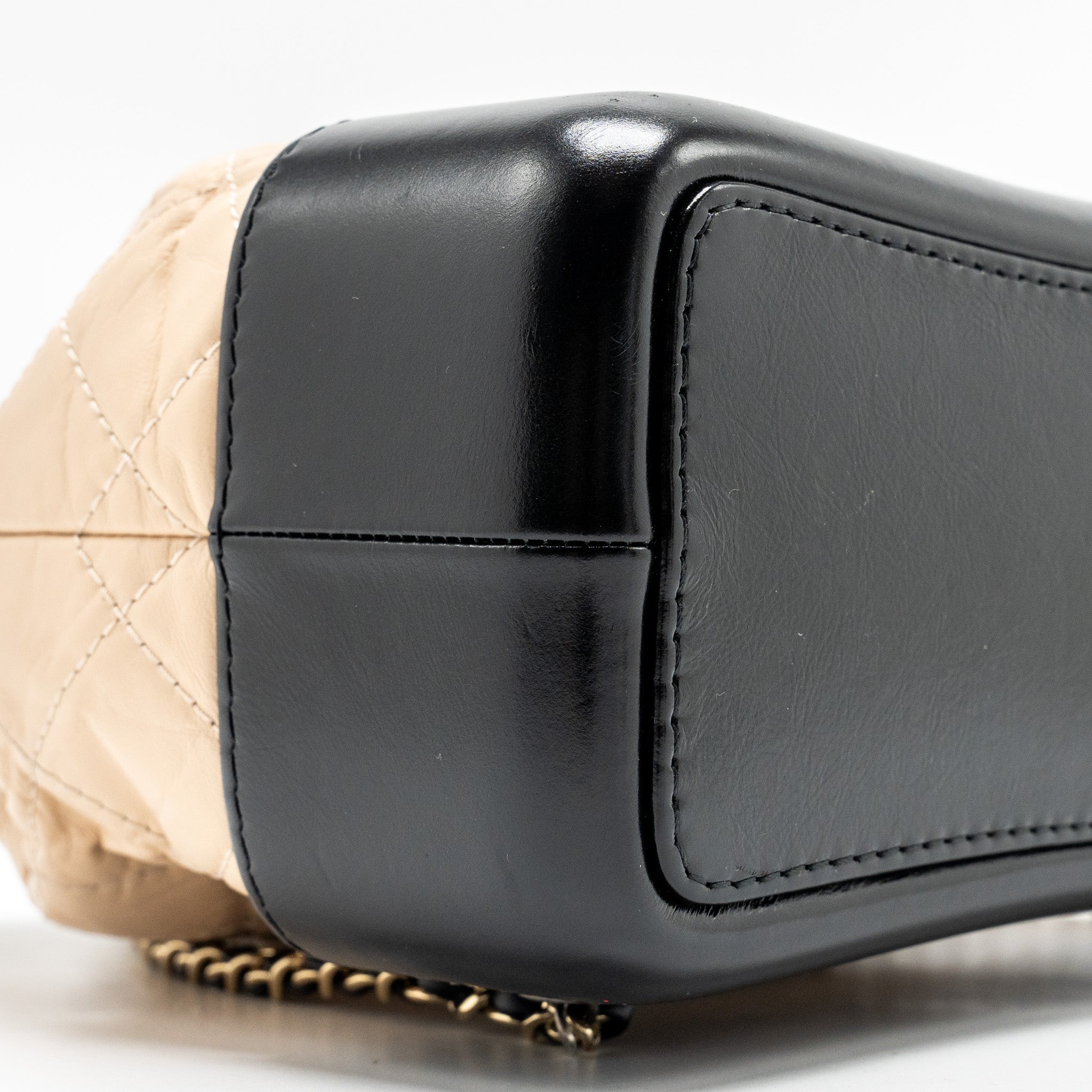 CHANEL SMALL GABRIELLE BACKPACK AGED CALFSKIN BEIGE/BLACK MULTICOLOUR HARDWARE