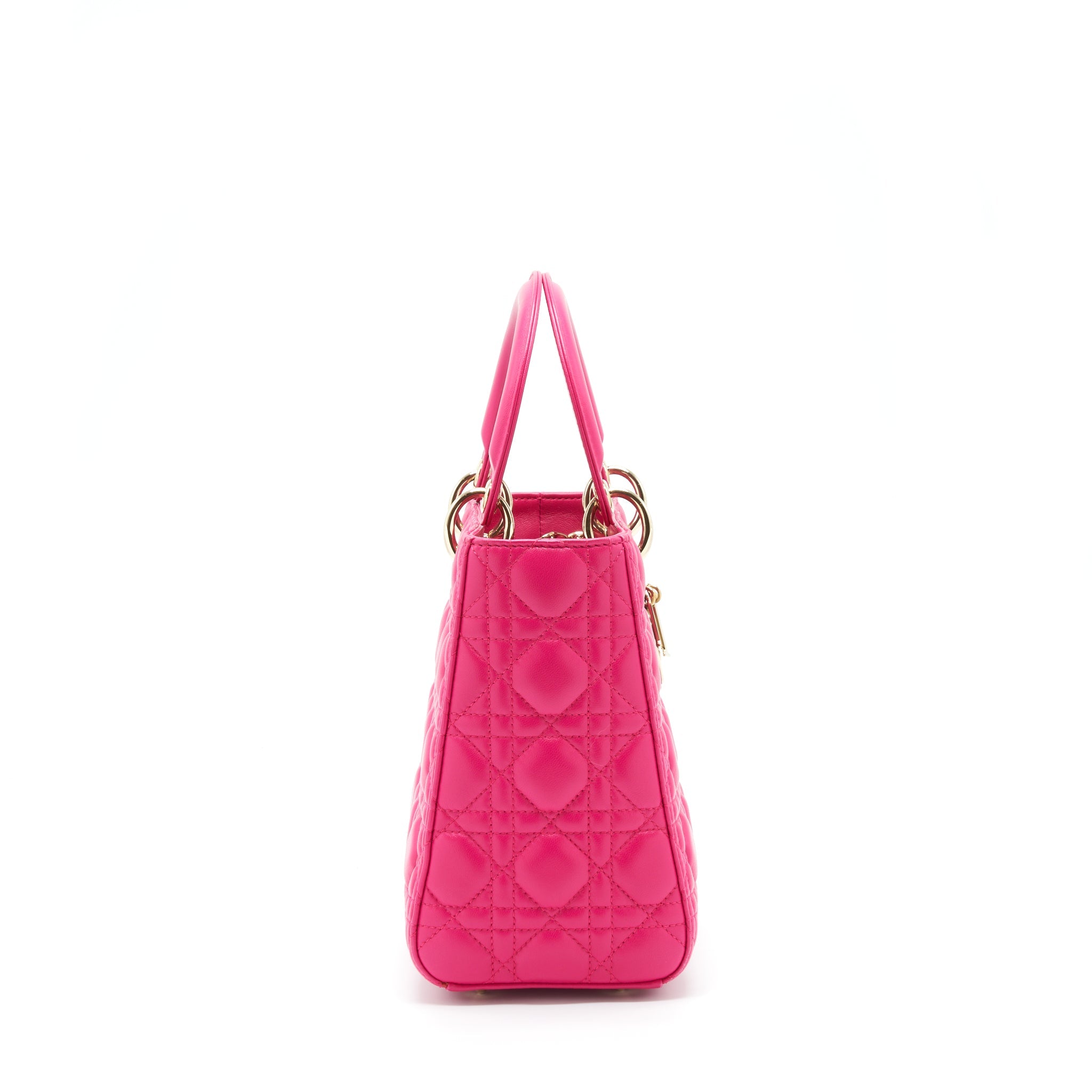 DIOR LADY DIOR MEDIUM LAMBSKIN PINK GHW