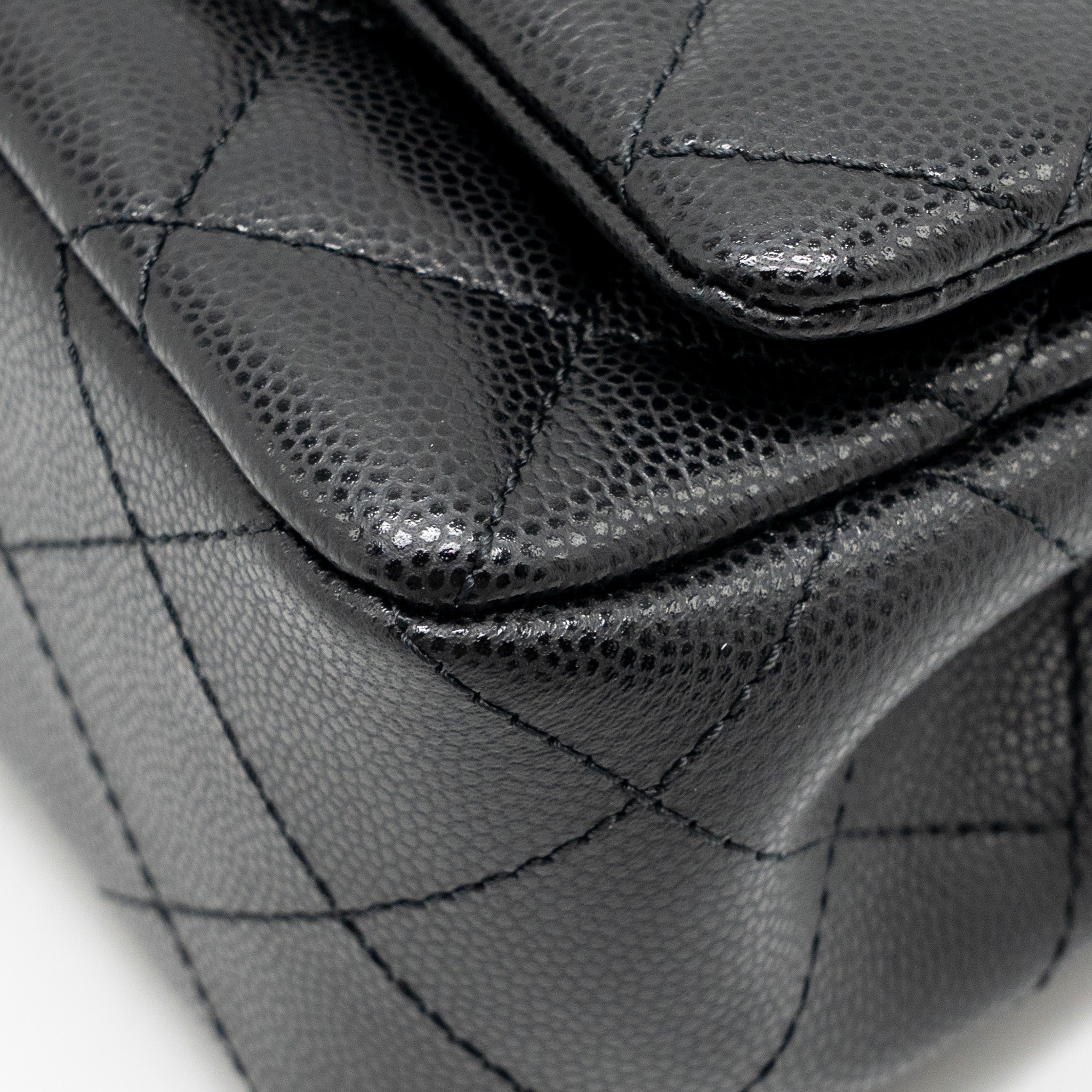CHANEL 25S MINI COCO CRUSH HANDLE BAG CAVIAR BLACK LGHW (MICROCHIP)