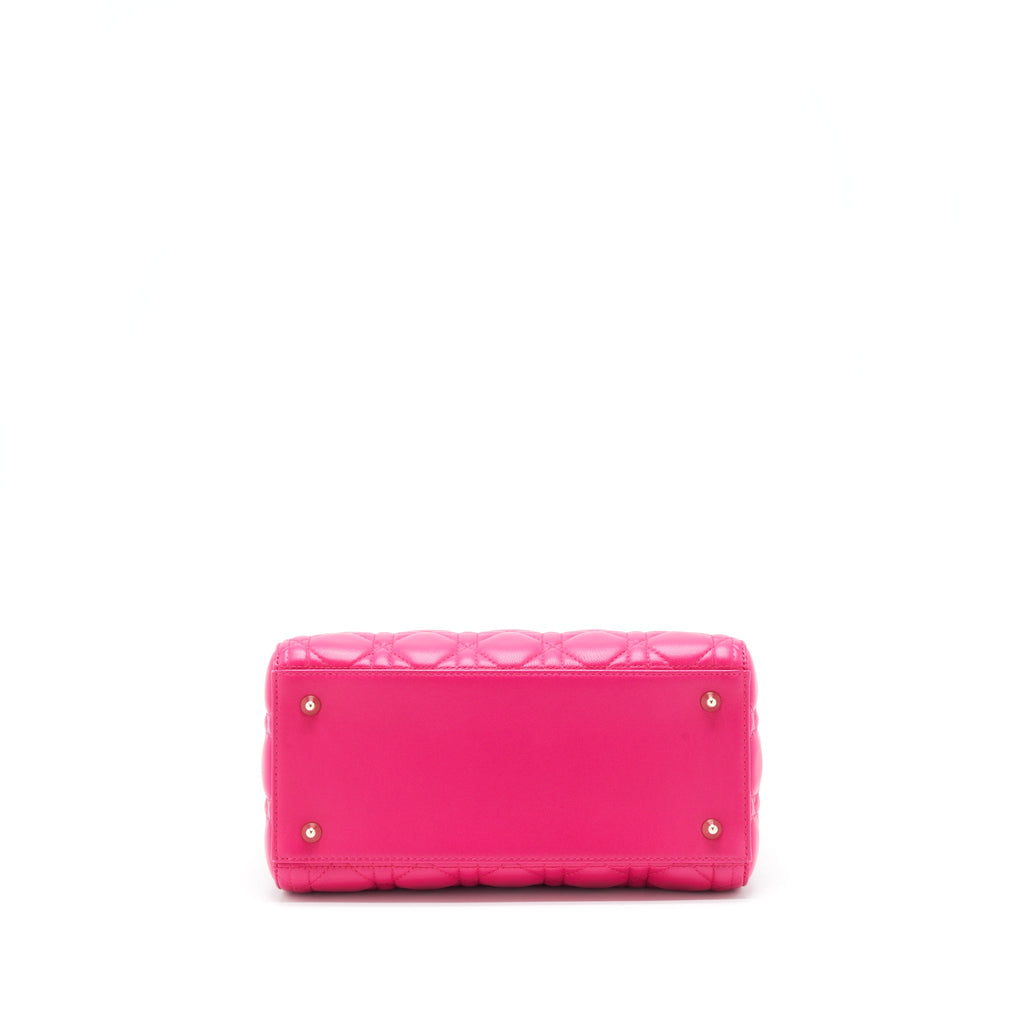 DIOR LADY DIOR MEDIUM LAMBSKIN PINK GHW