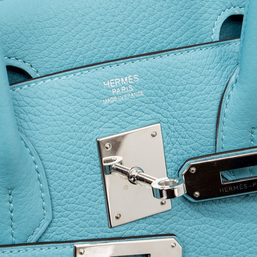 HERMES BIRKIN 30 CLEMENCE 3Z BLUE SAINT CYR SHW