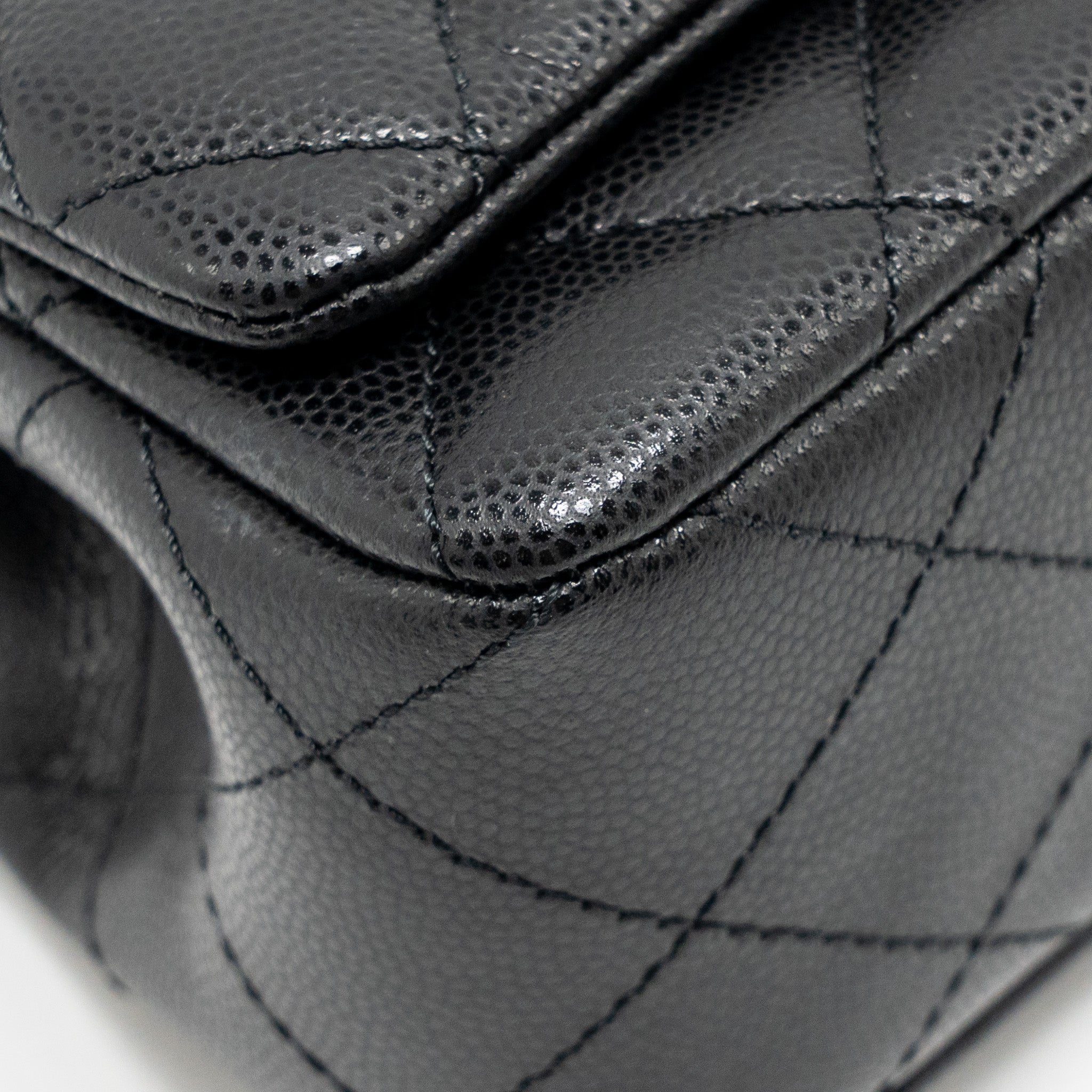 CHANEL 25S MINI COCO CRUSH HANDLE BAG CAVIAR BLACK LGHW (MICROCHIP)