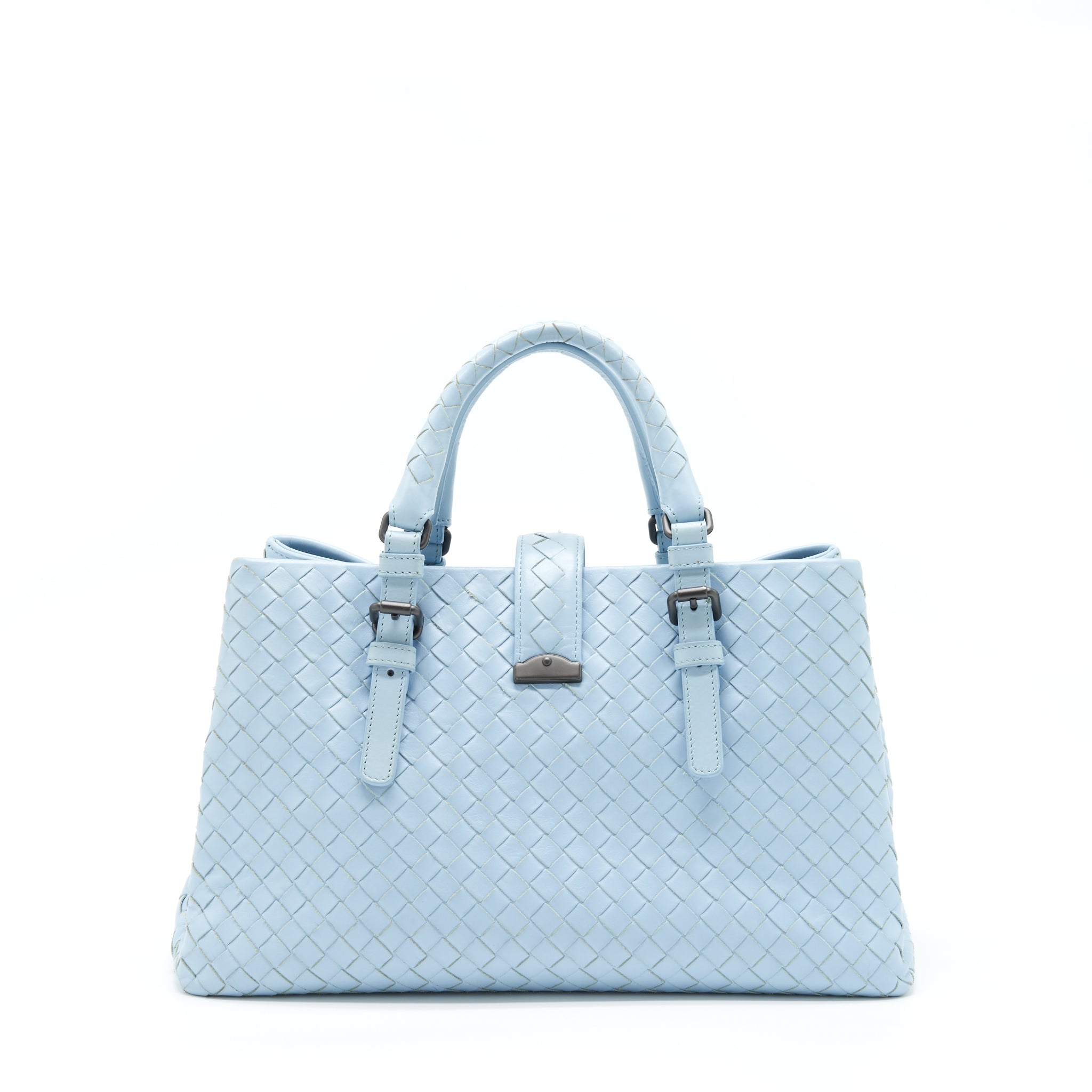 BOTTEGA VENETA ROMA TOTE BAG LAMBSKIN LIGHT BLUE