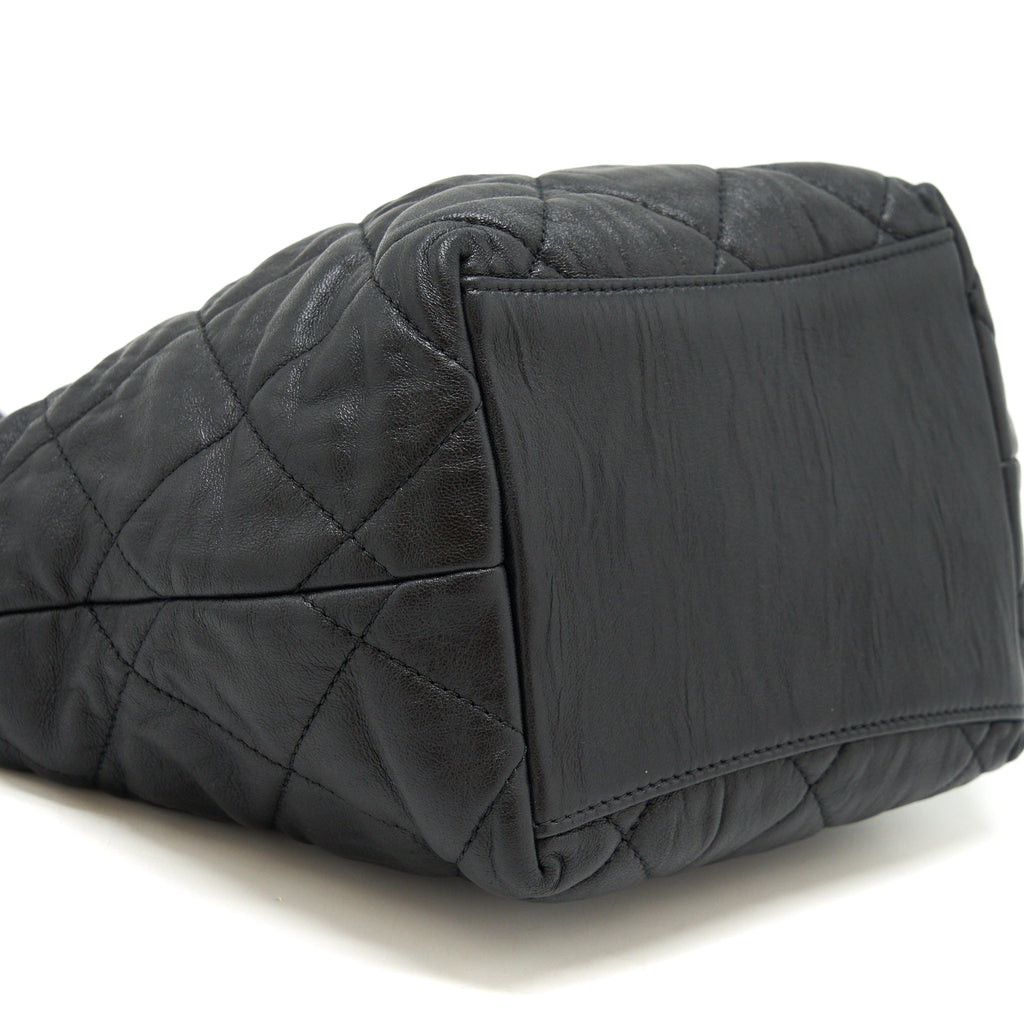 CHANEL HOBO CROSSBODY BAG LAMBSKIN BLACK GHW
