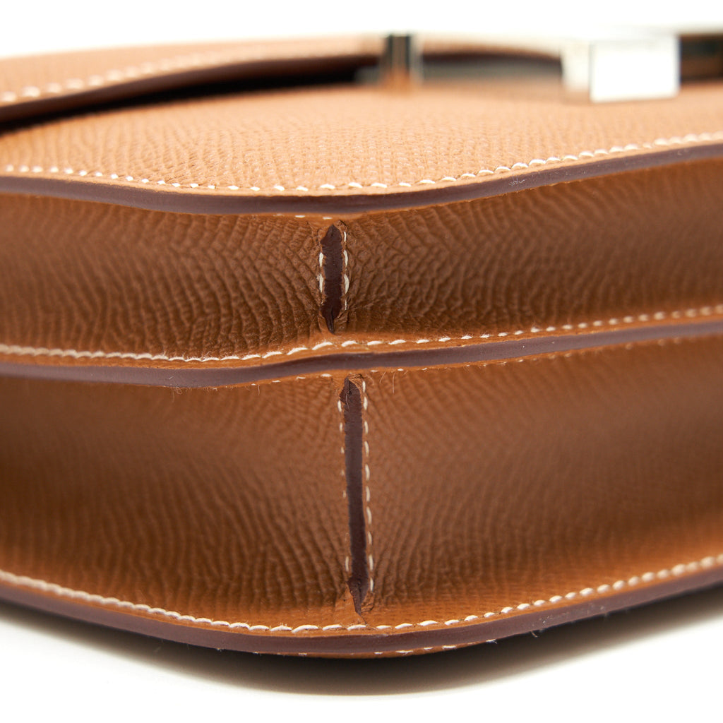 HERMES MINI CONSTANCE EPSOM 37 GOLD WITH SHW