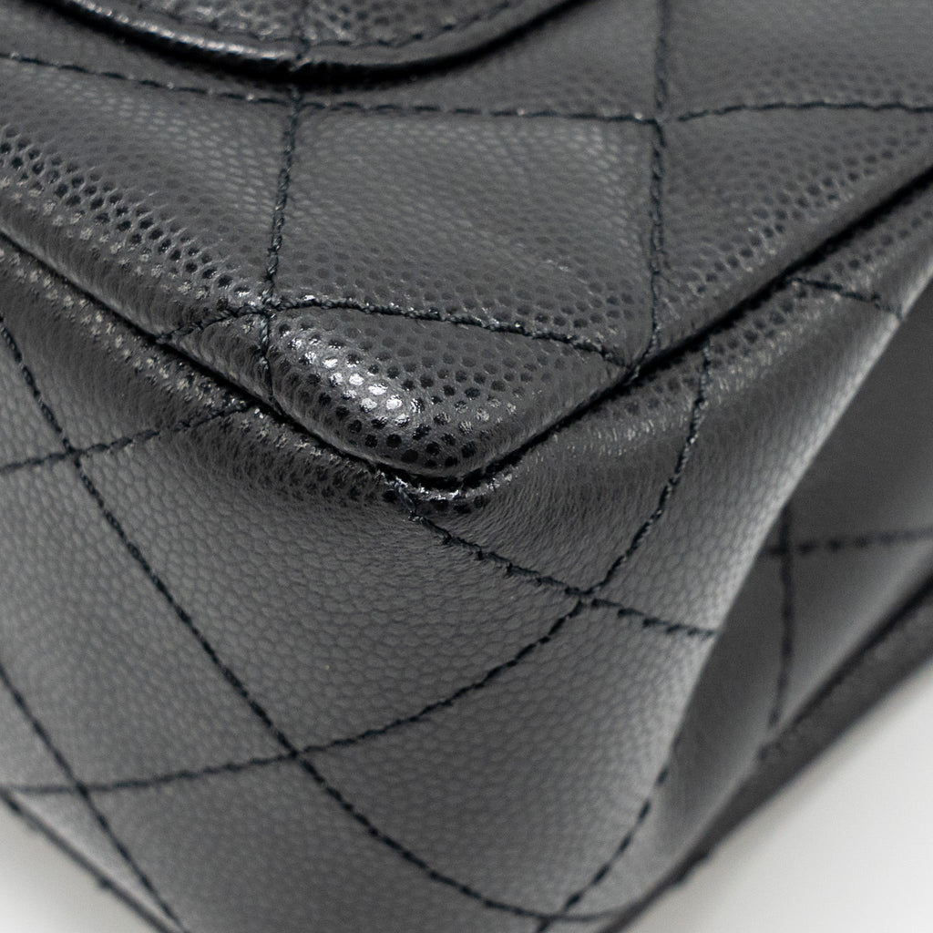 CHANEL 25S MINI COCO CRUSH HANDLE BAG CAVIAR BLACK LGHW (MICROCHIP)