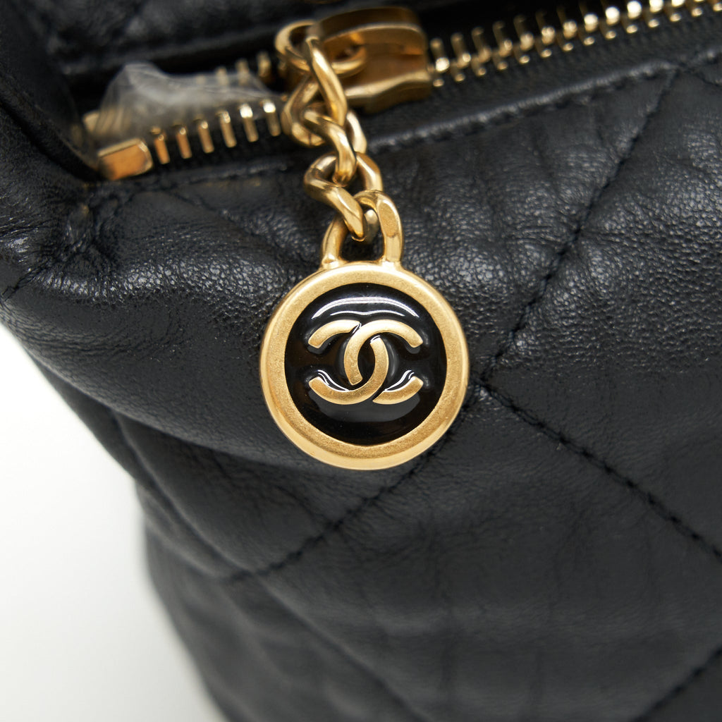 CHANEL HOBO CROSSBODY BAG LAMBSKIN BLACK GHW