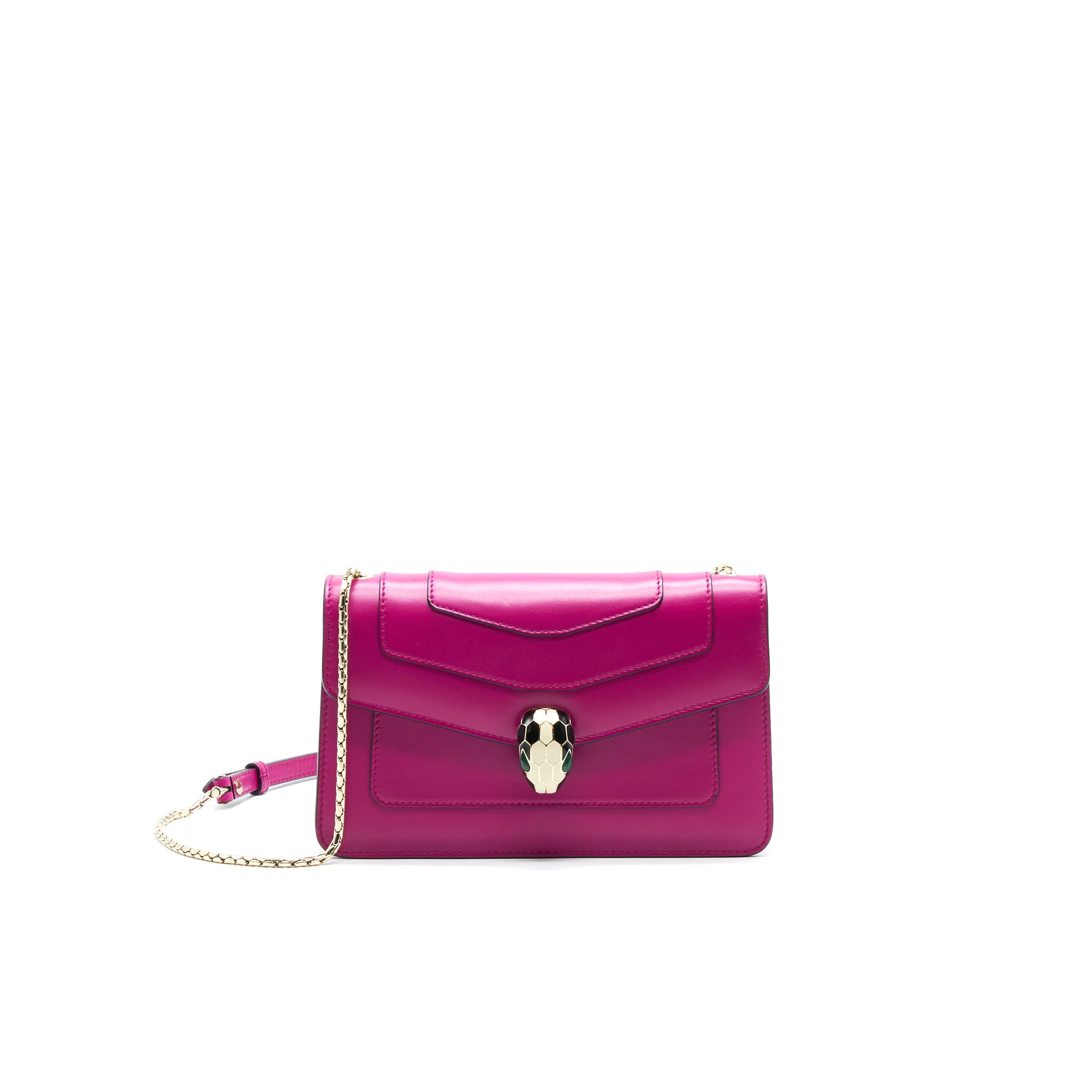 BVLGARI SERPENTI FOREVER CROSSBODY FLAP BAG IN DARK PINK