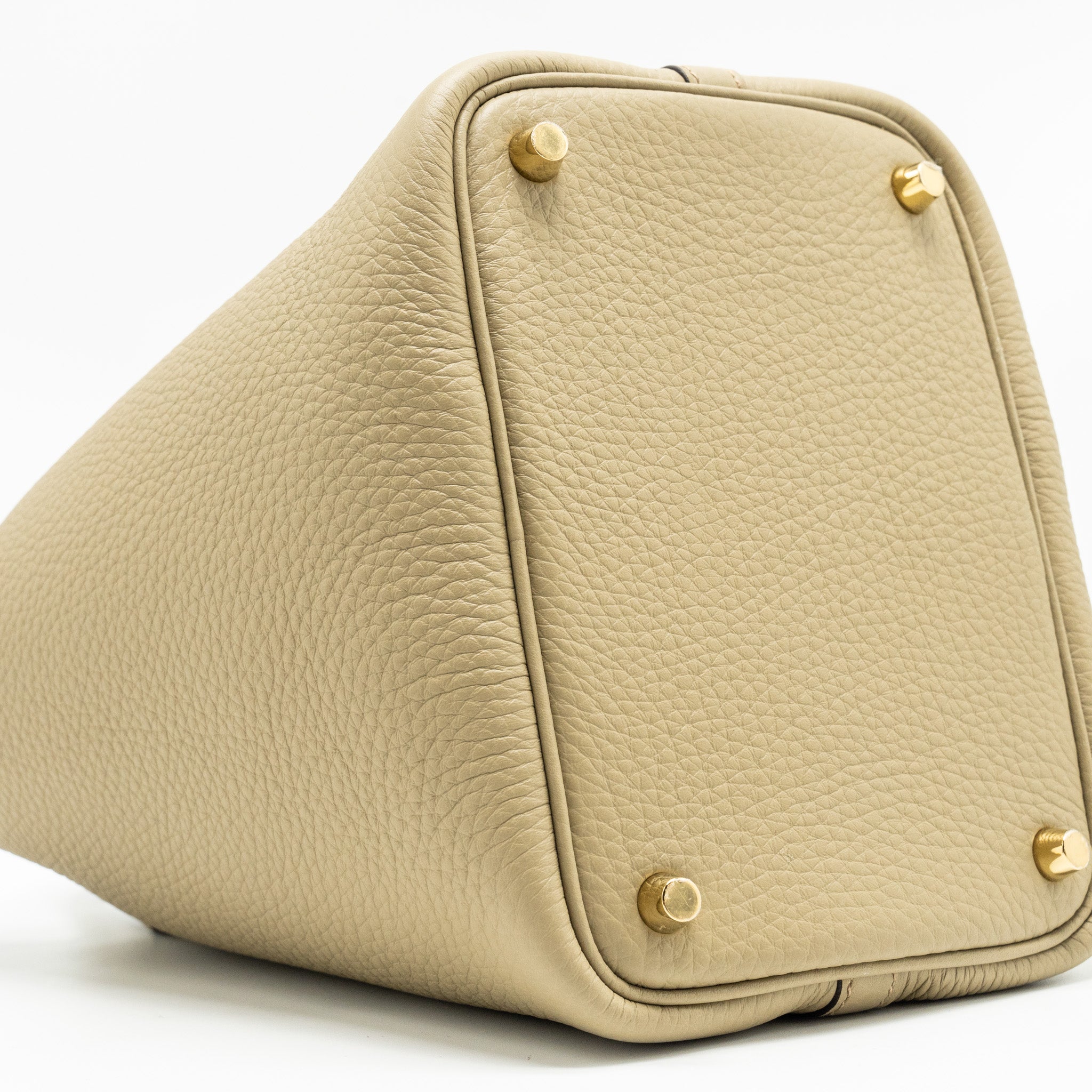 HERMES PICOTIN 18 LOCK BAG CLEMENCE 8Q BEIGE MARFA GHW