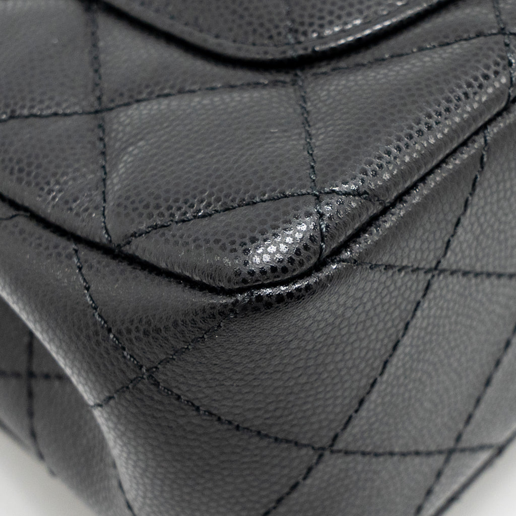CHANEL 25S MINI COCO CRUSH HANDLE BAG CAVIAR BLACK LGHW (MICROCHIP)