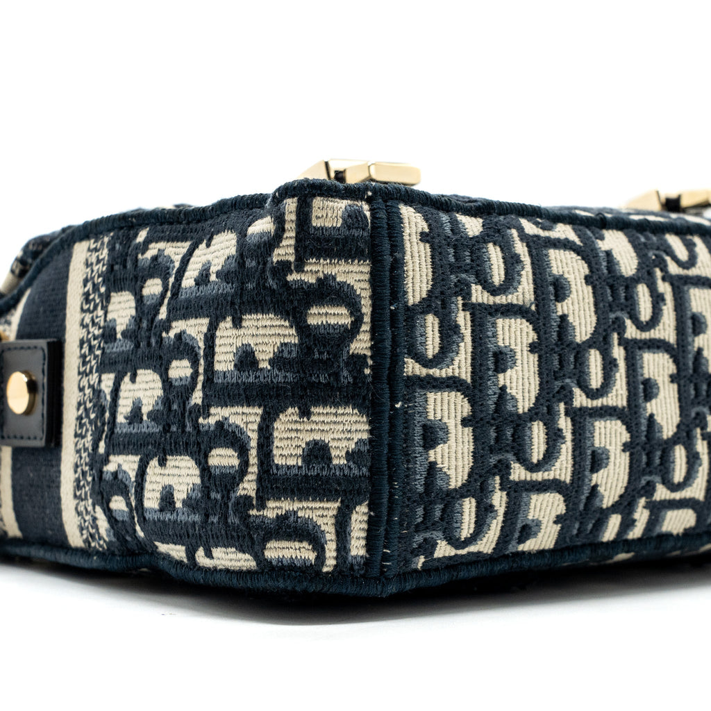 DIOR SMALL DIORCAMP BAG BLUE DIOR OBLIQUE EMBROIDERY GHW
