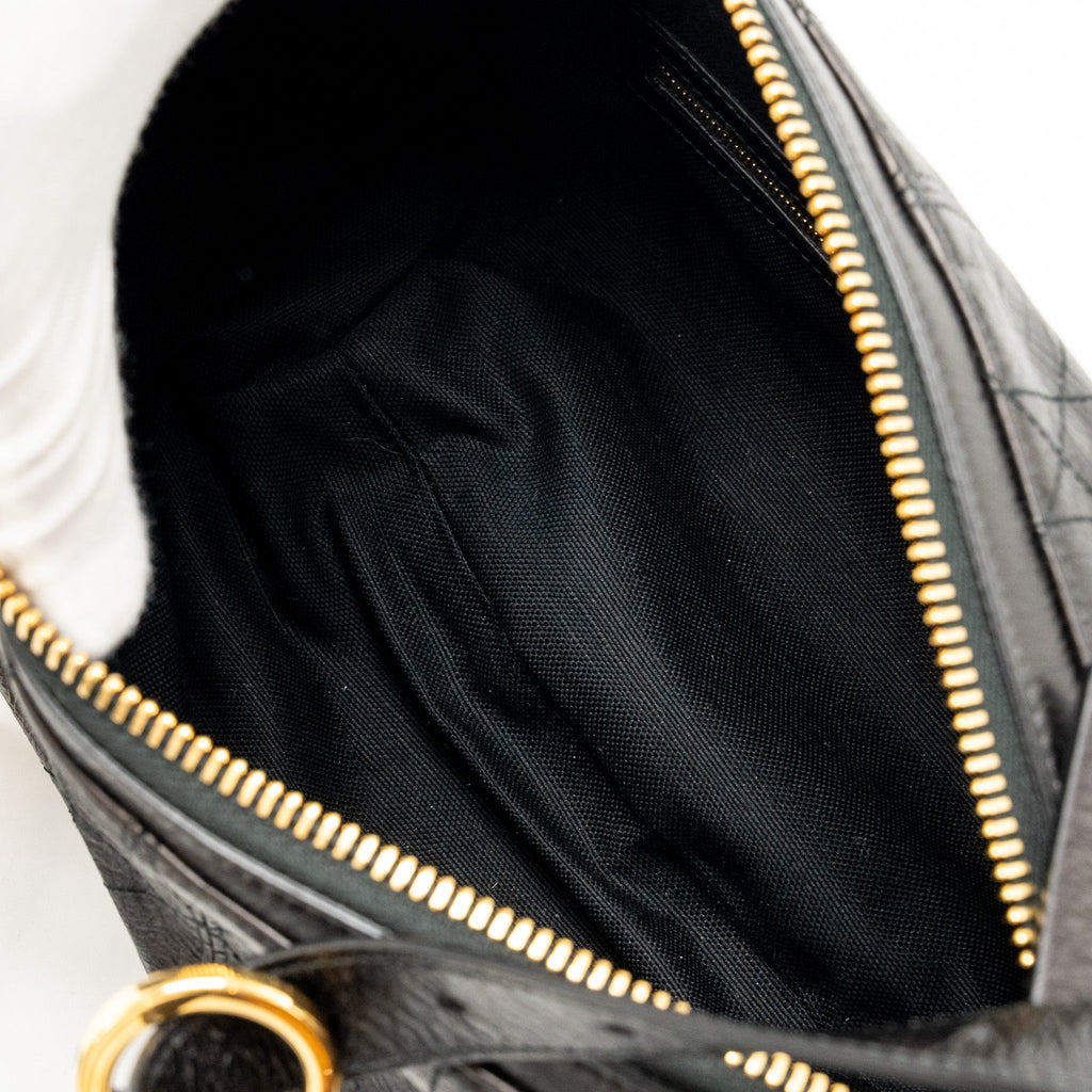 DIOR SMALL D-JOURNEY BAG CRINKLED CALFSKIN BLACK GHW