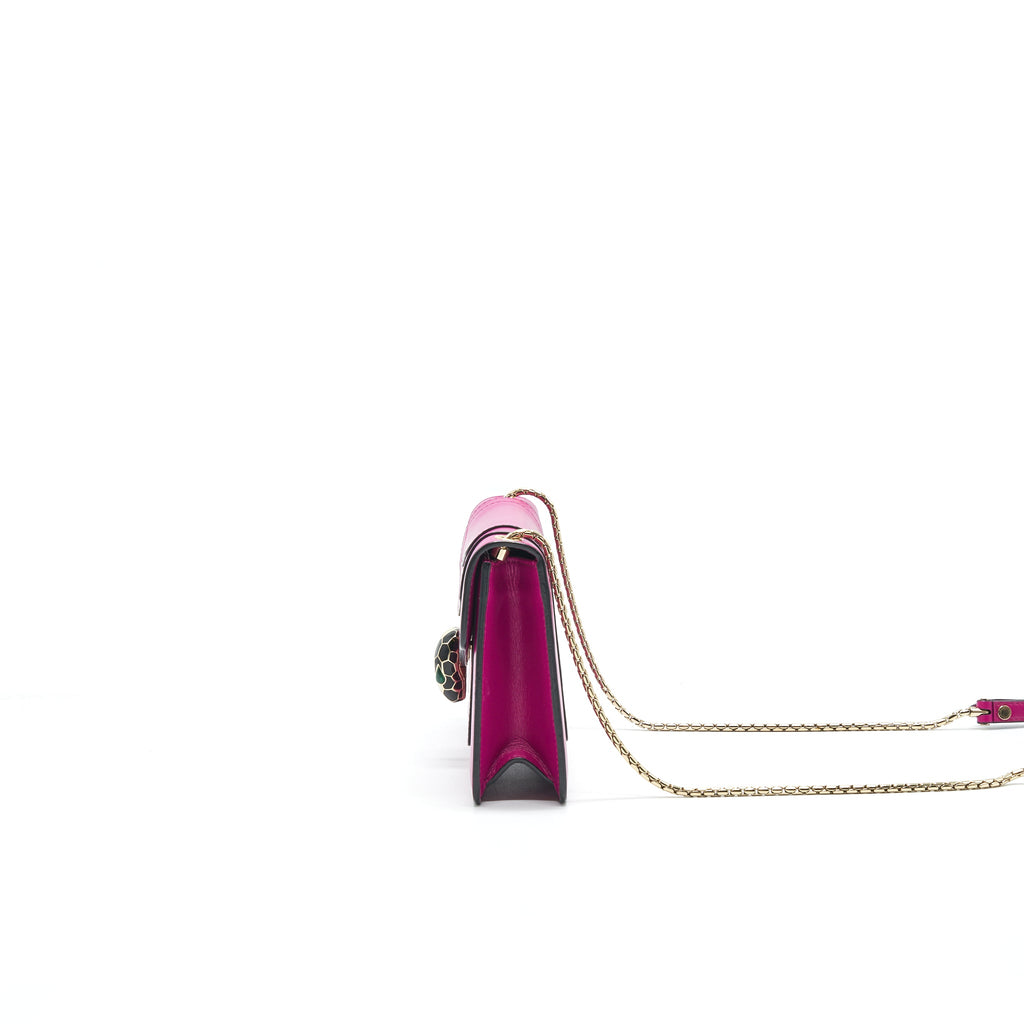BVLGARI SERPENTI FOREVER CROSSBODY FLAP BAG IN DARK PINK