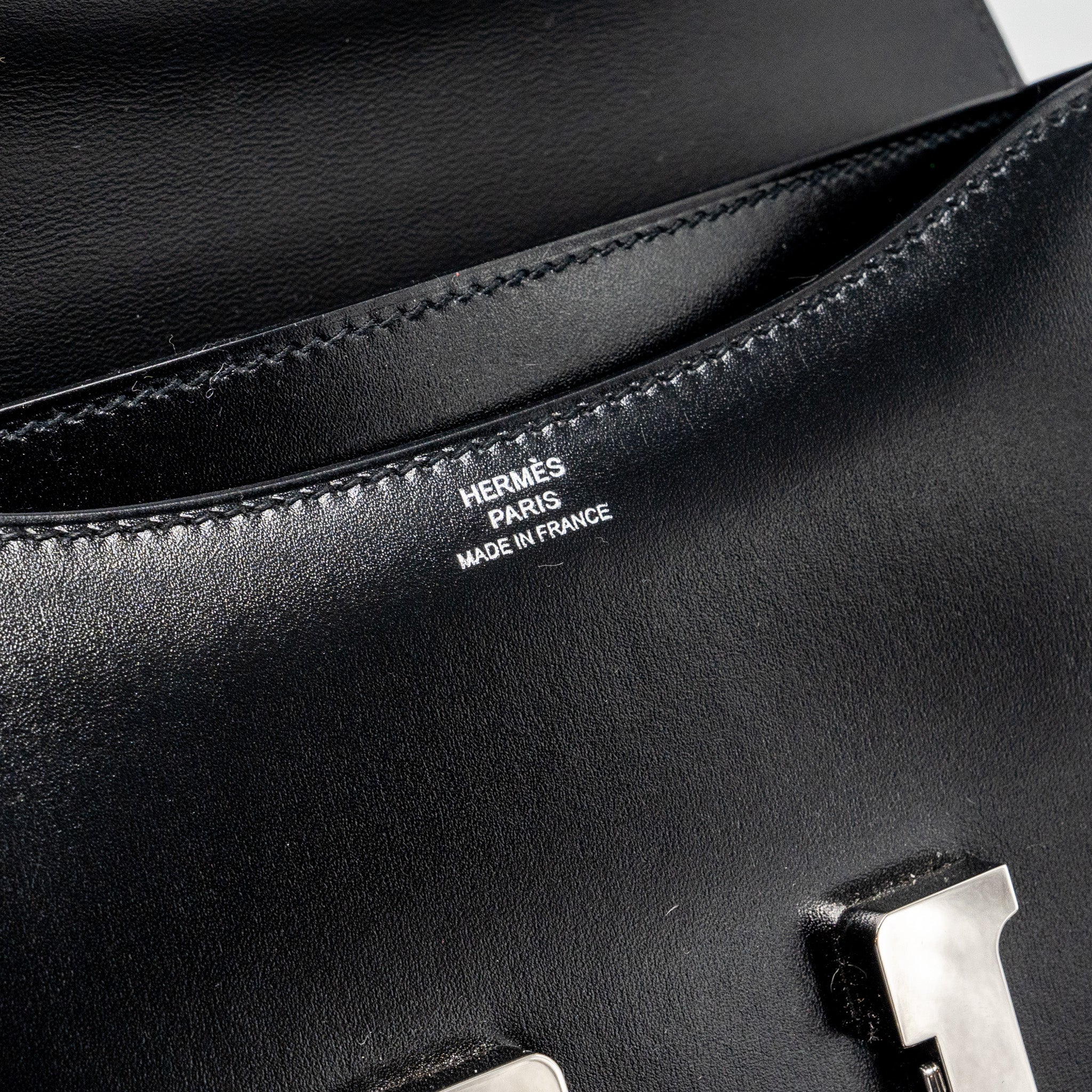 HERMES MINI CONSTANCE BOX CALFSKIN BLACK SHW