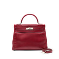 HERMES KELLY 32 BOX LEATHER RED/ PINK SHW