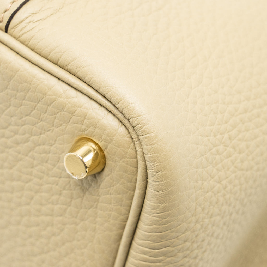HERMES PICOTIN 18 LOCK BAG CLEMENCE 8Q BEIGE MARFA GHW
