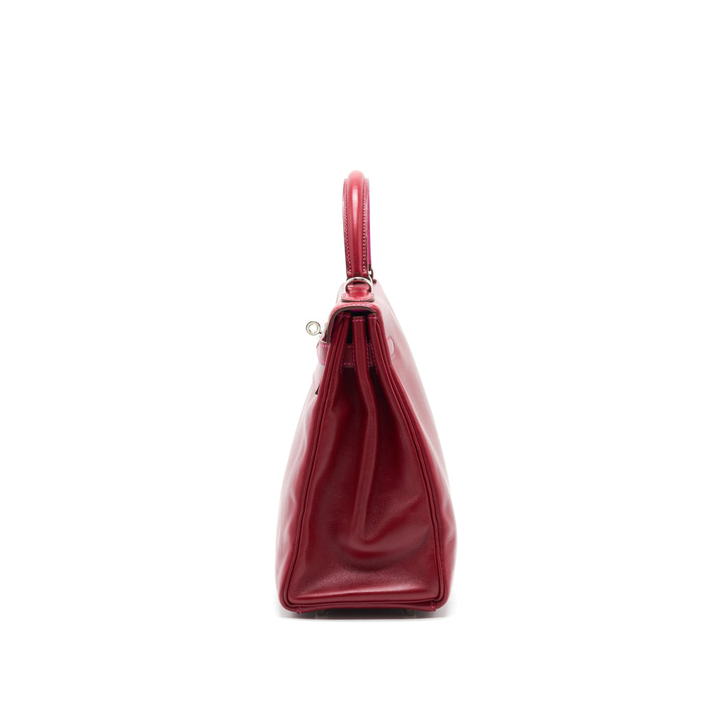 HERMES KELLY 32 BOX LEATHER RED/ PINK SHW