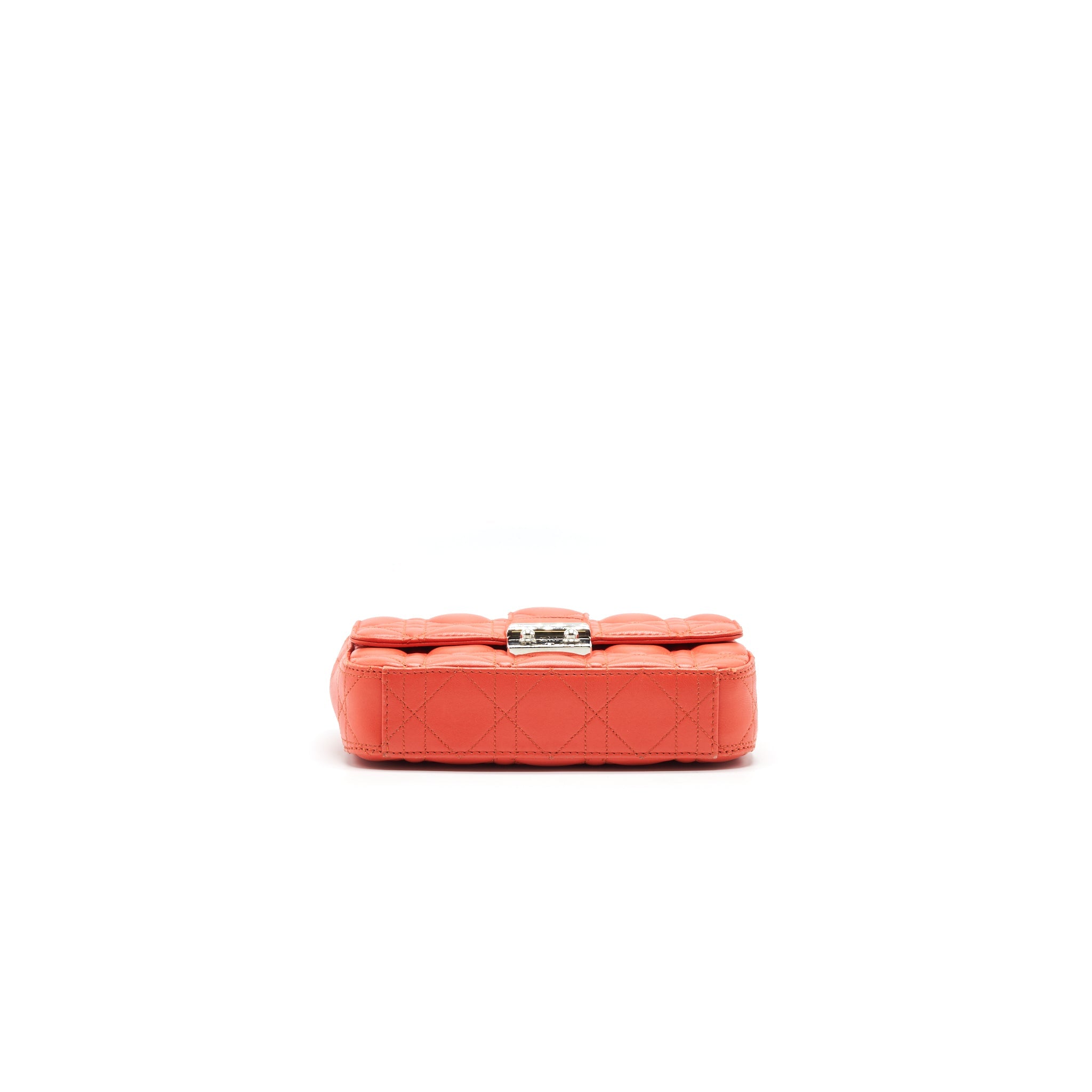 CHRISTIAN DIOR SMALL MISS DIOR FLAP BAG IN CORAL SHW