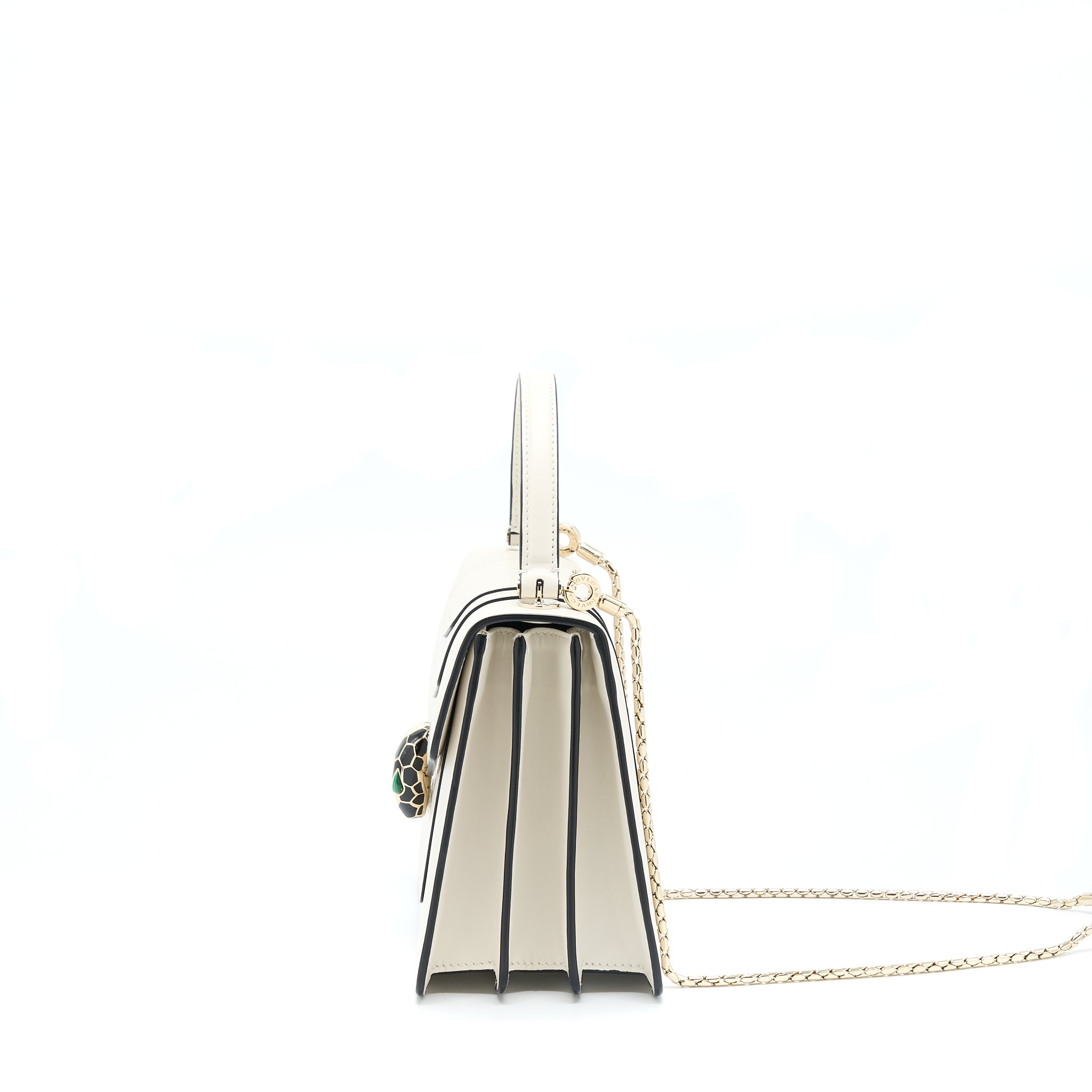 BVLGARI TOP HANDLE SERPENTI BAG WHITE