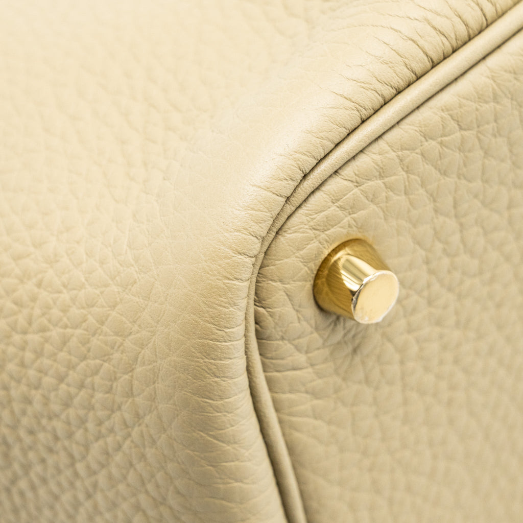 HERMES PICOTIN 18 LOCK BAG CLEMENCE 8Q BEIGE MARFA GHW